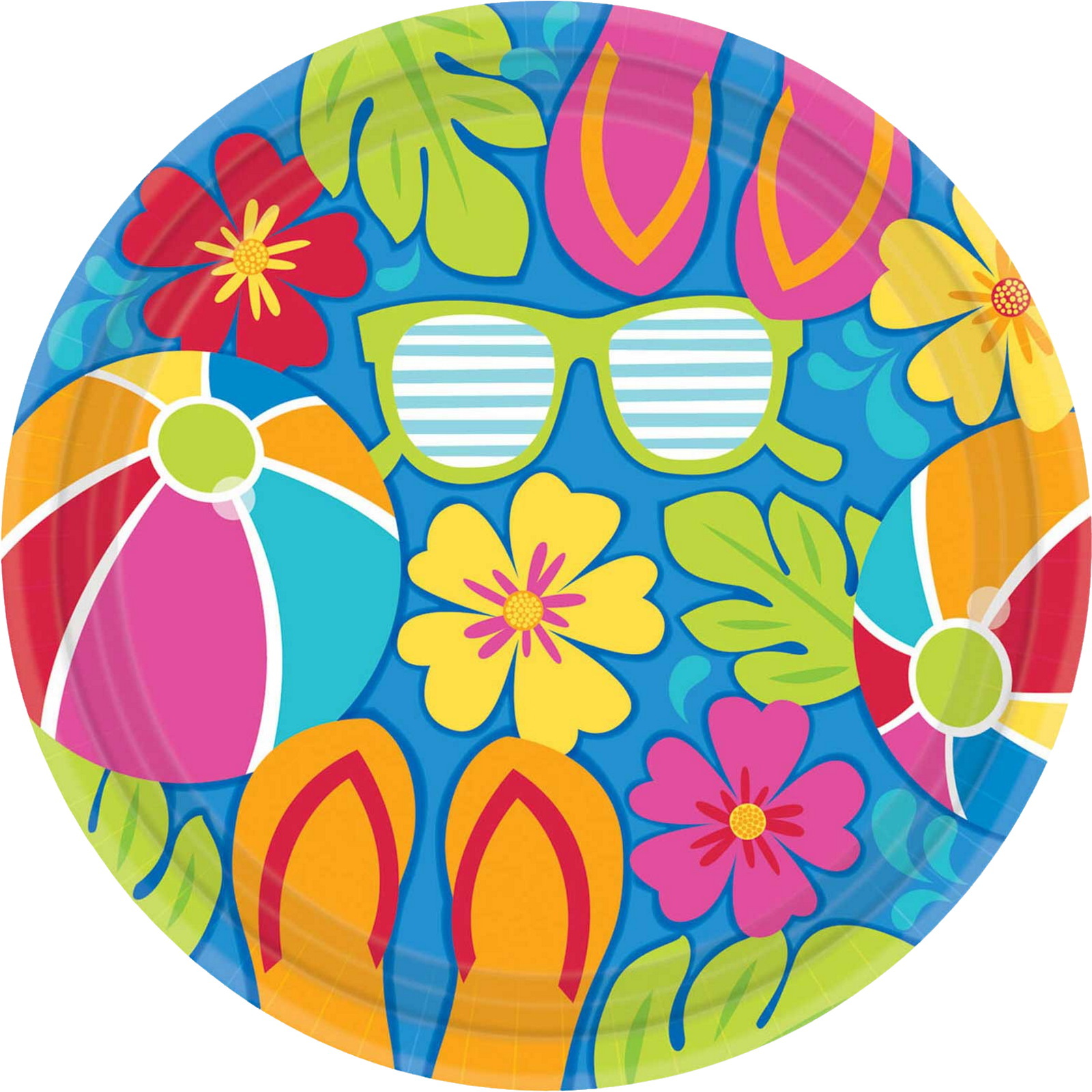 Summer Splash Large Paper Plates (Value Pack of 18)