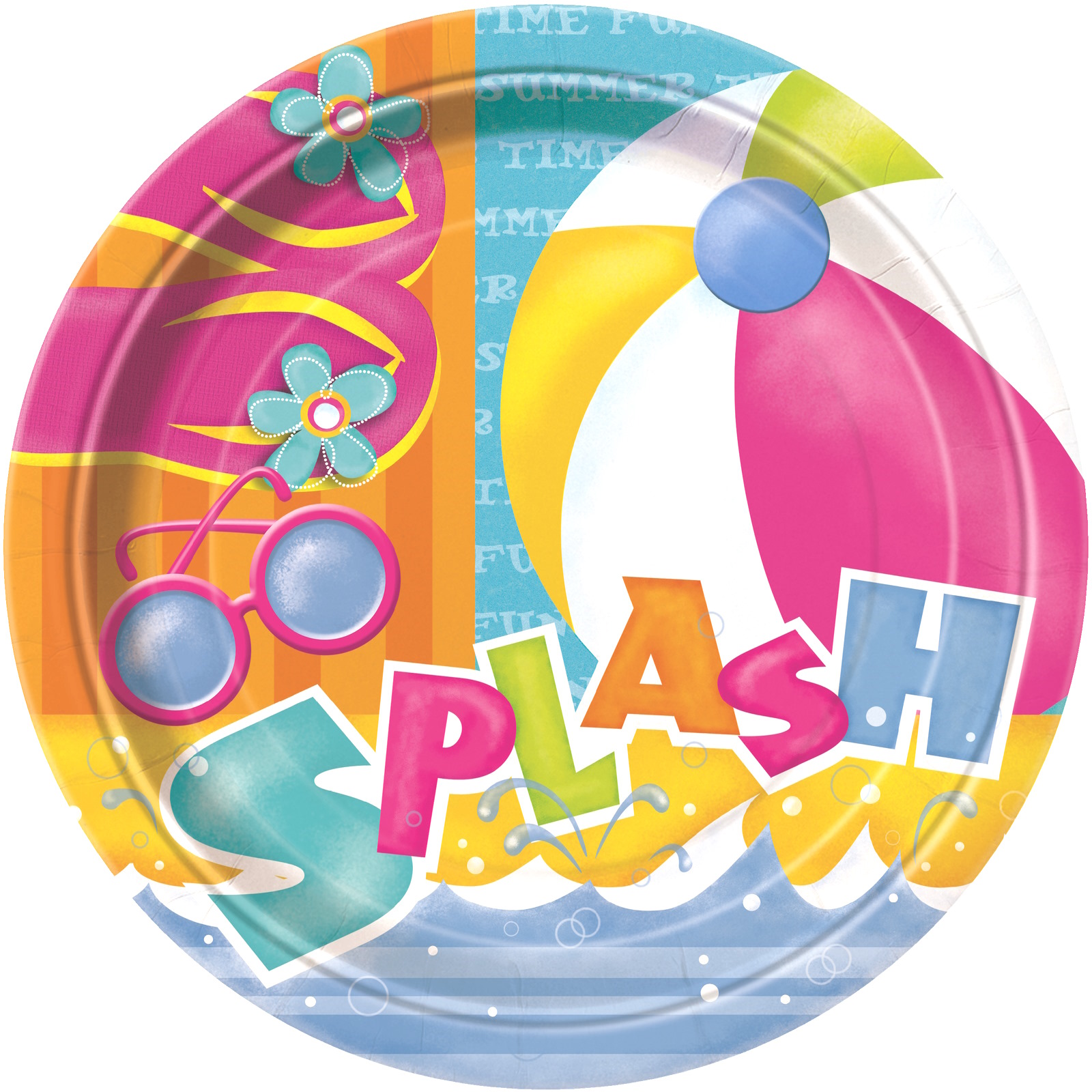 Summertime Splash Large Paper Plates (Pack of 8)