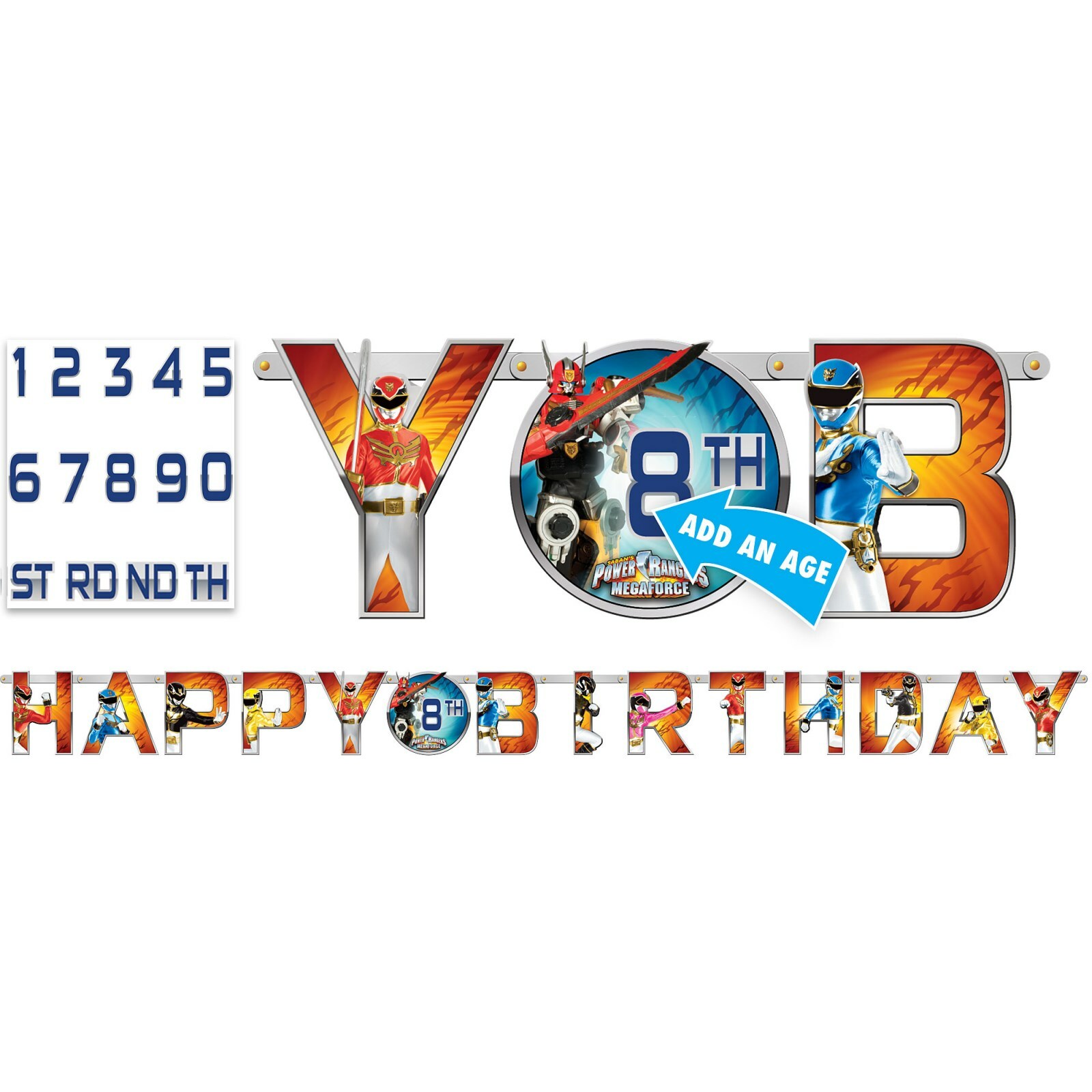Power Rangers Megaforce Jumbo Add an Age Banner Kit