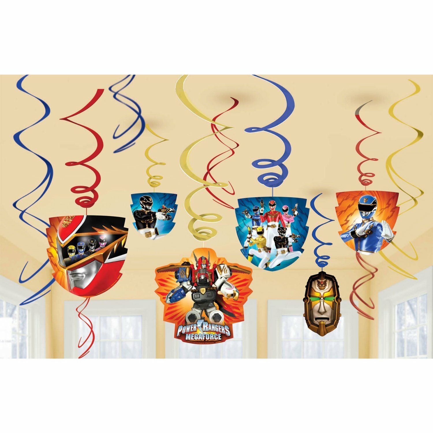 Power Rangers Megaforce Swirl Decorations (Pack of 12)