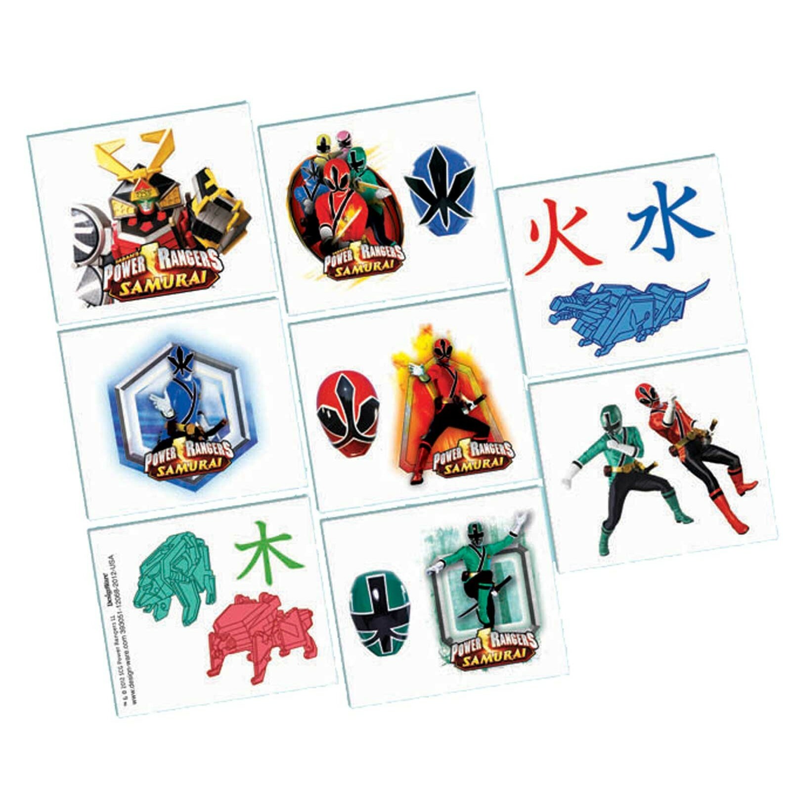Power Rangers Samurai Tattoos (1 Sheet)