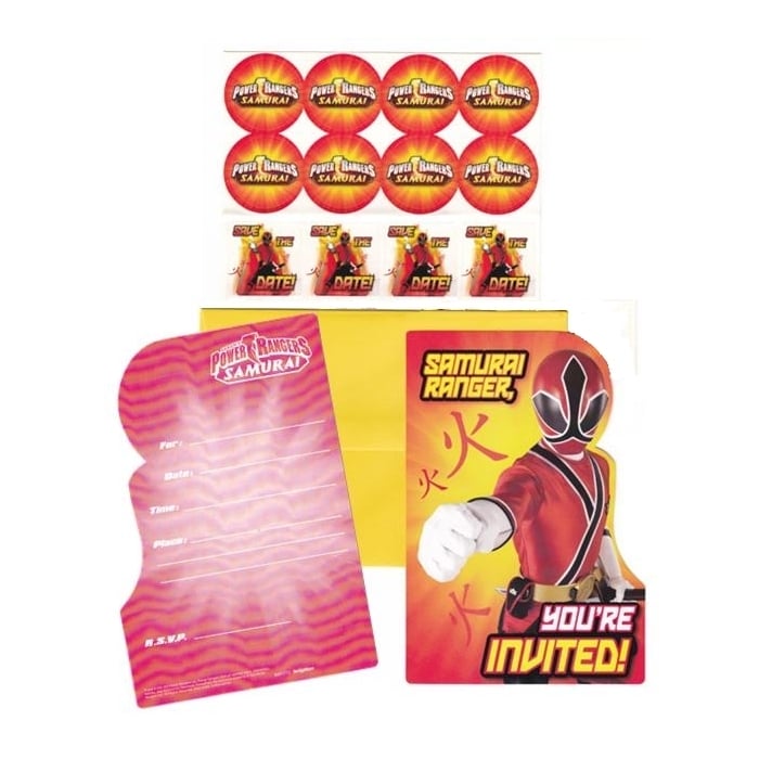 Power Rangers Samurai Party Invitations (Pack of 8)