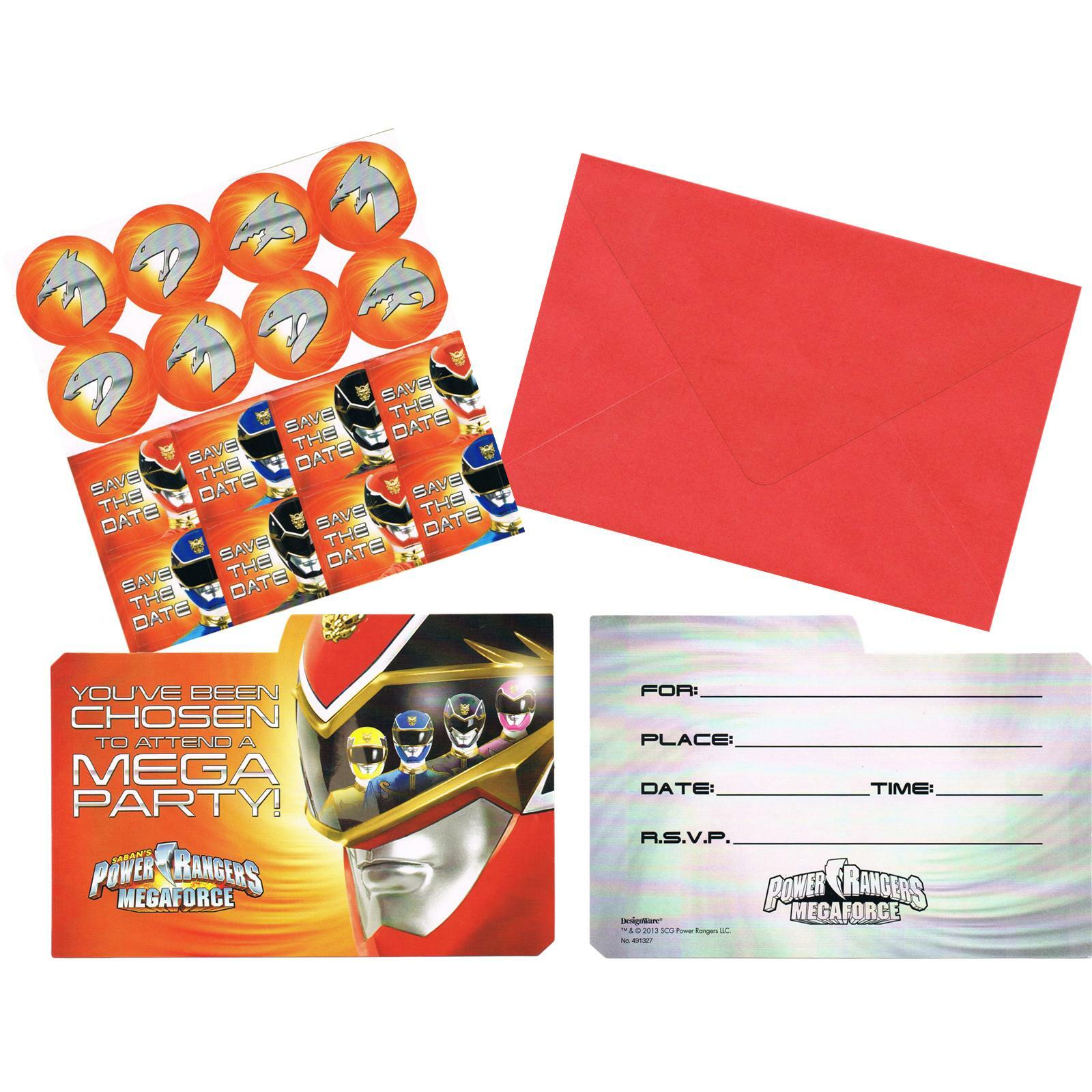 Power Rangers Megaforce Party Invitation Set (Pack of 8)