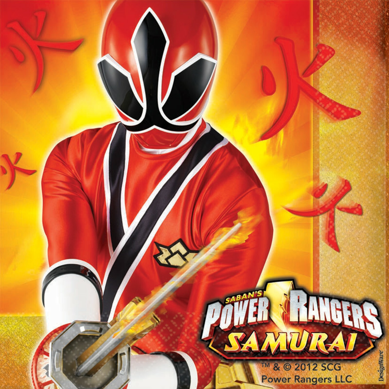Power Rangers Samurai Large Napkins / Serviettes (Pack of 16)