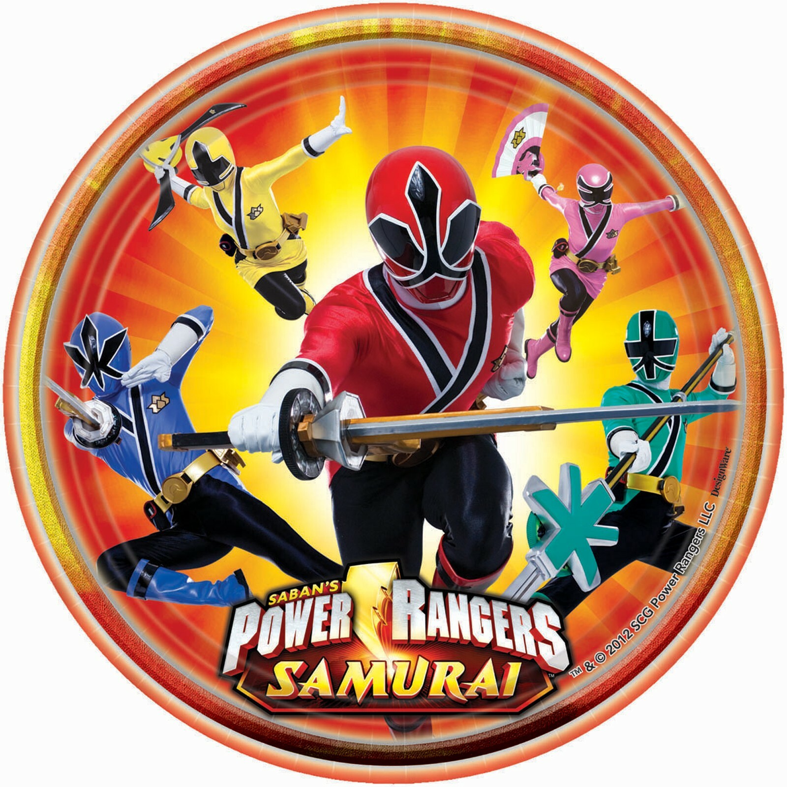 Power Rangers Samurai Large Paper Plates (Pack of 8)
