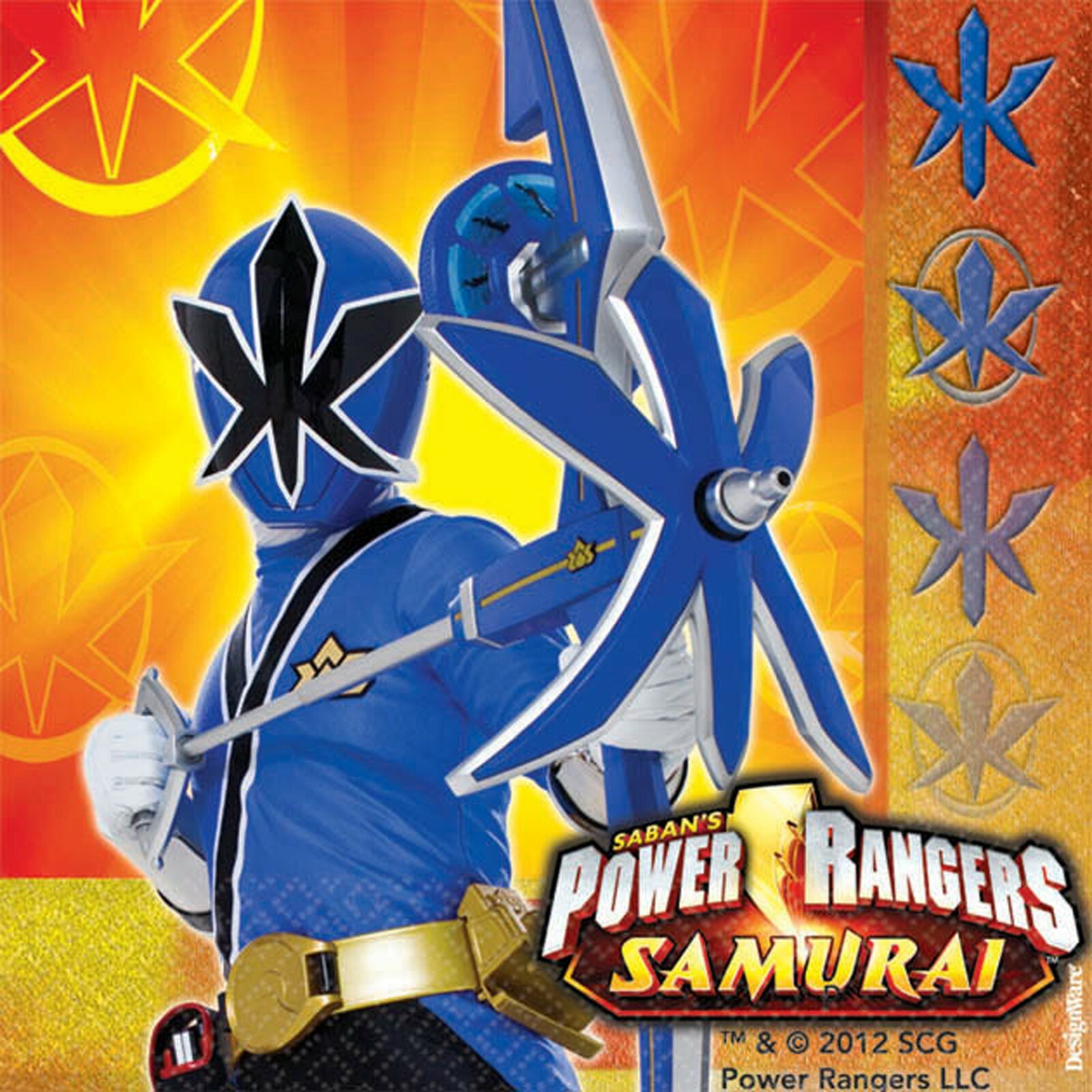Power Rangers Samurai Small Napkins / Serviettes (Pack of 16)