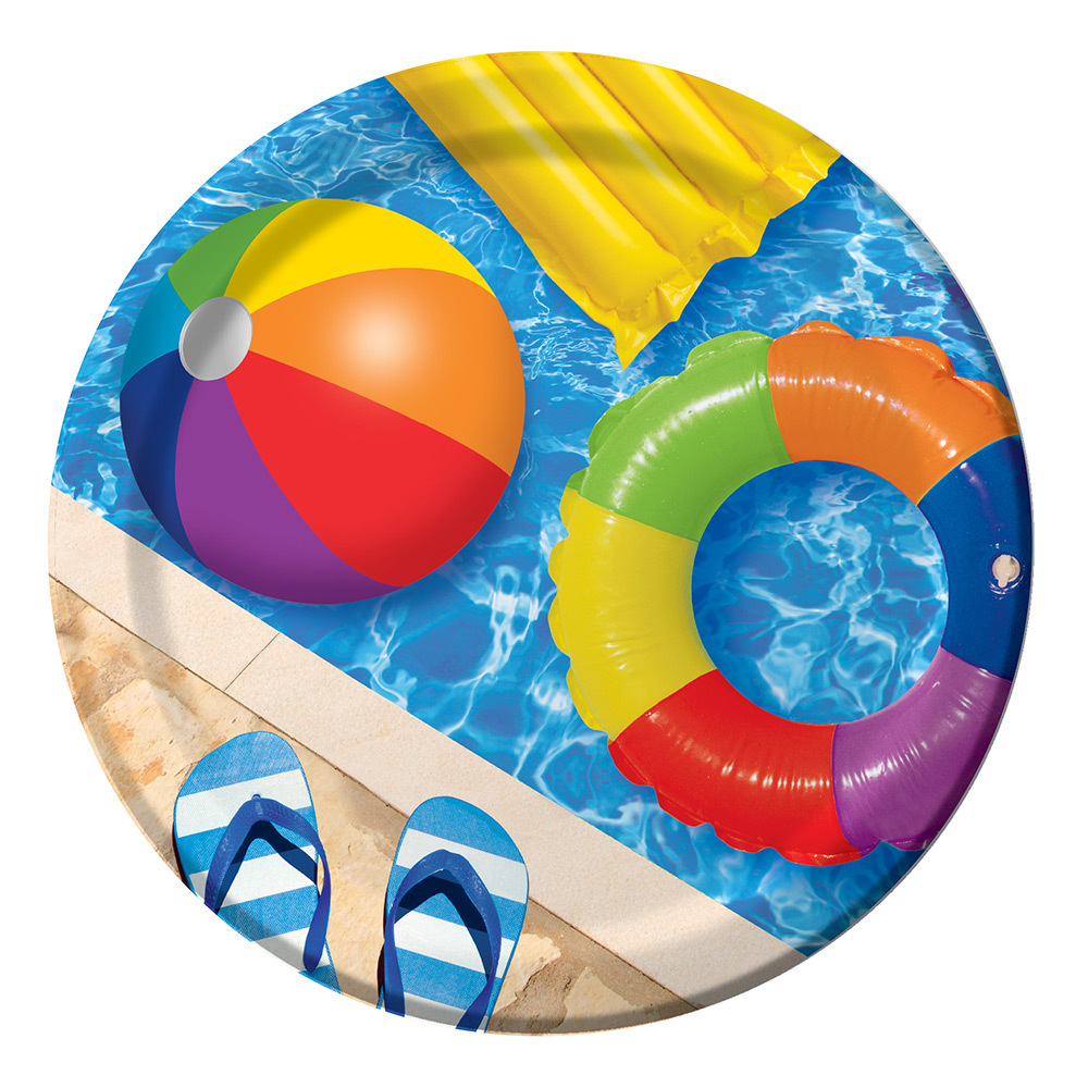 Pool Play Large Paper Plates (Pack of 8)