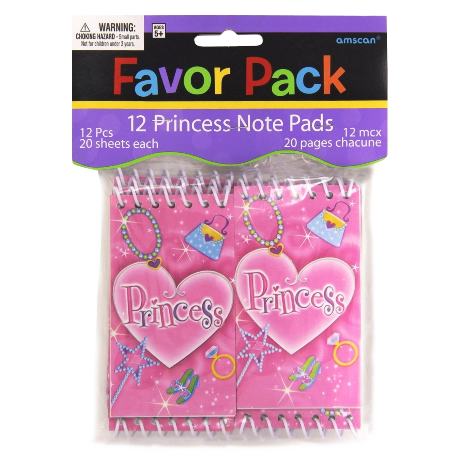 Princess Notepads (Pack of 12) Princess Girls Birthday Party