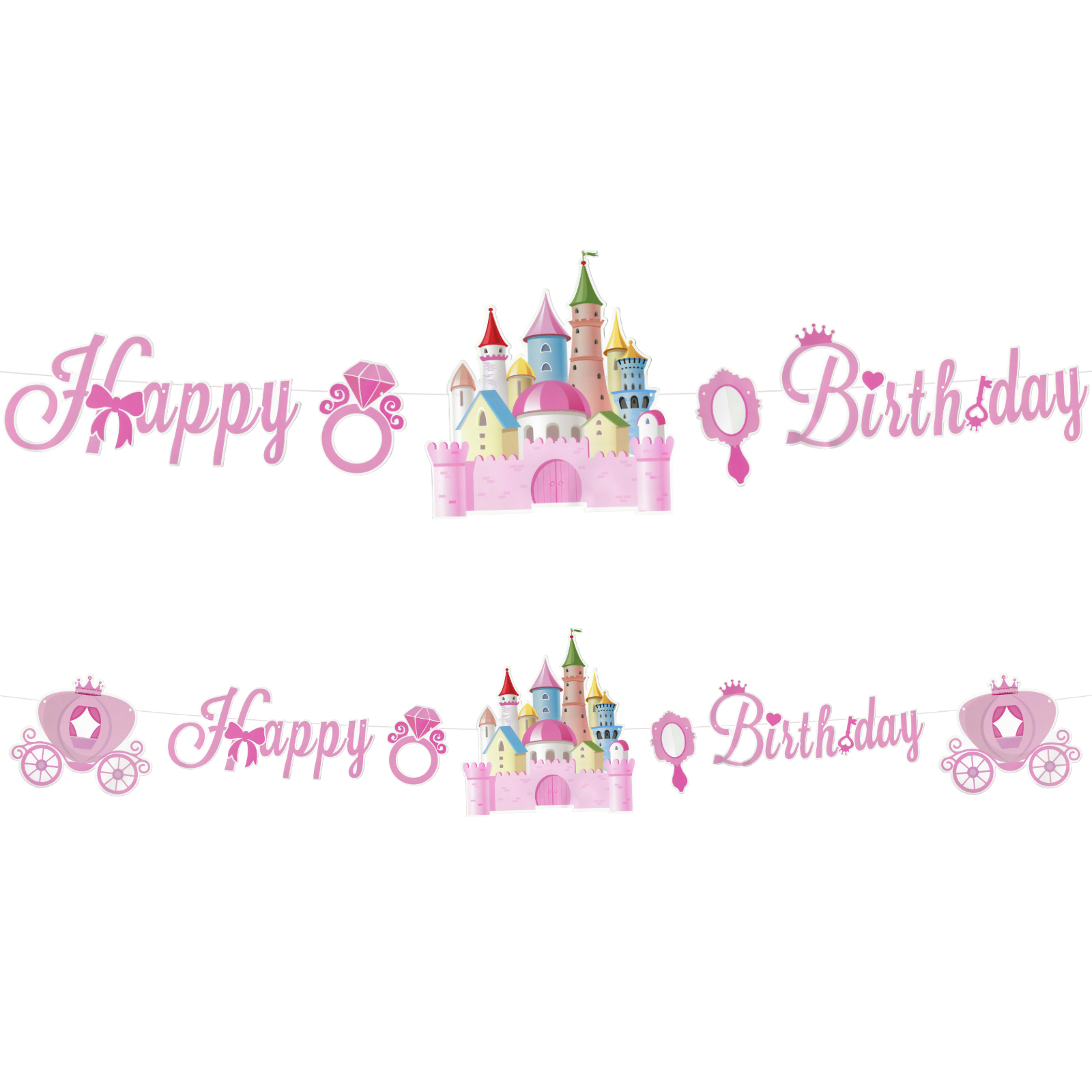 Princess Castle Happy Birthday Garland Banner 3.5m