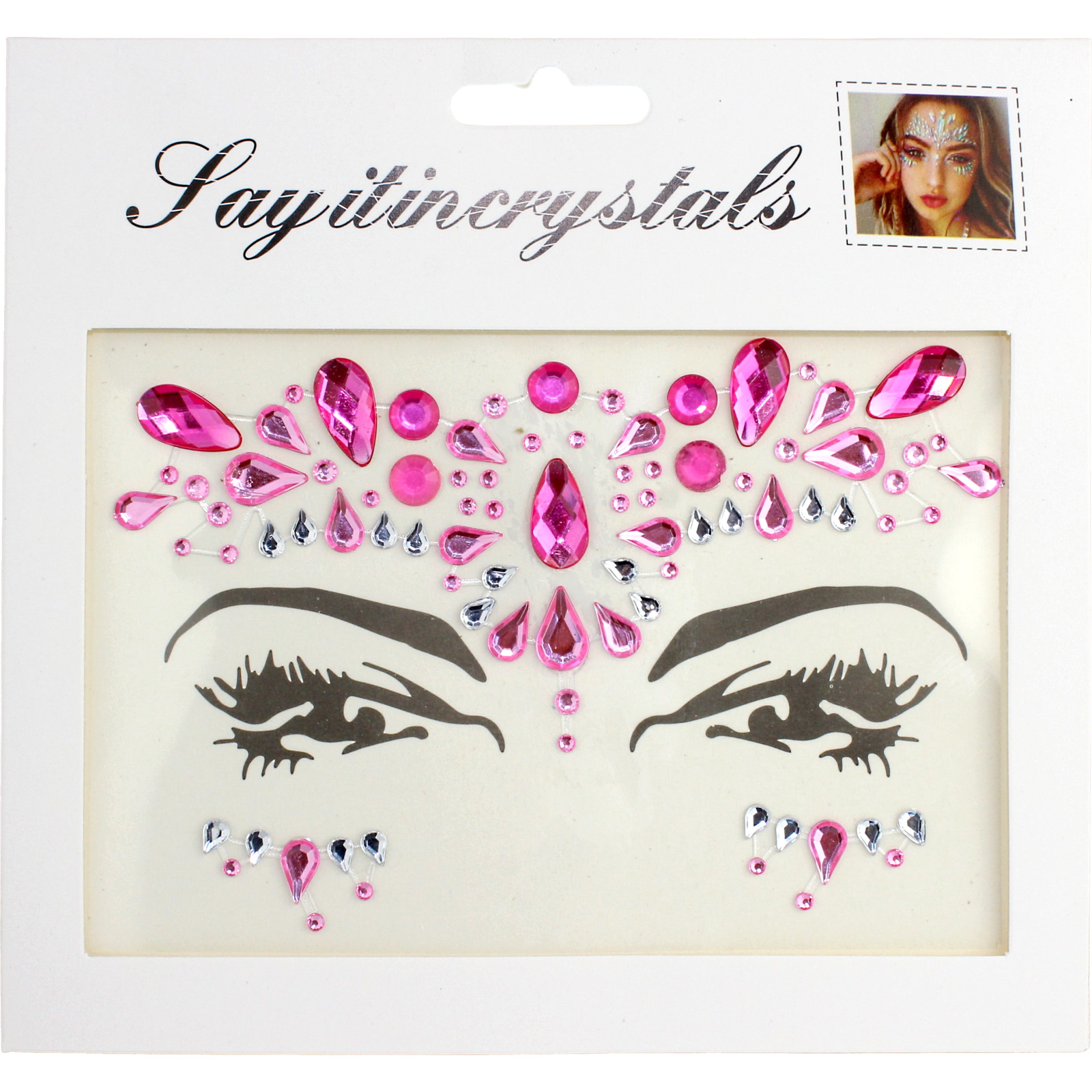 Pink Crystal Face Jewels Princess Girls Birthday Party Supplies