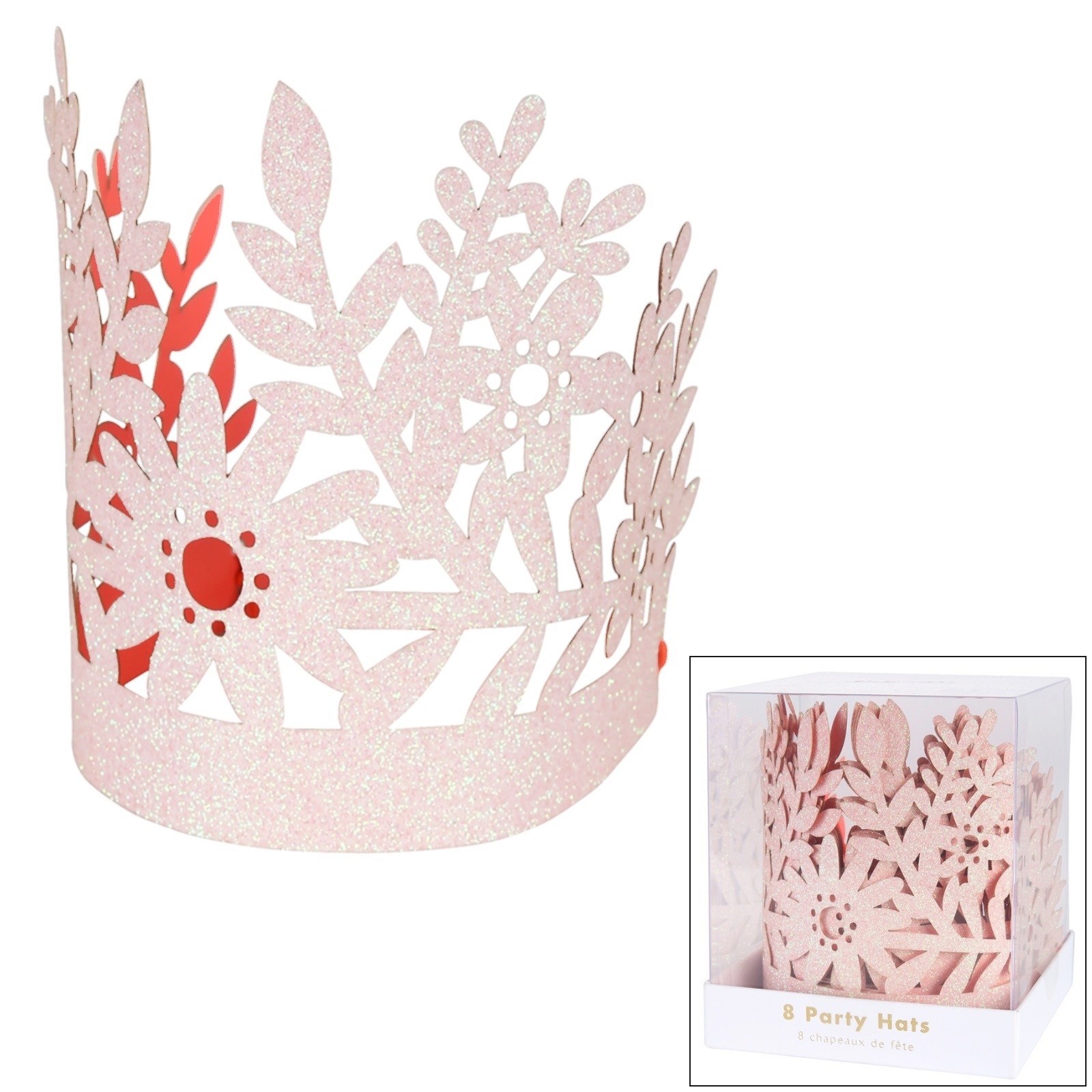 Meri Meri Mini Glitter Princess Crowns (Pack of 8)