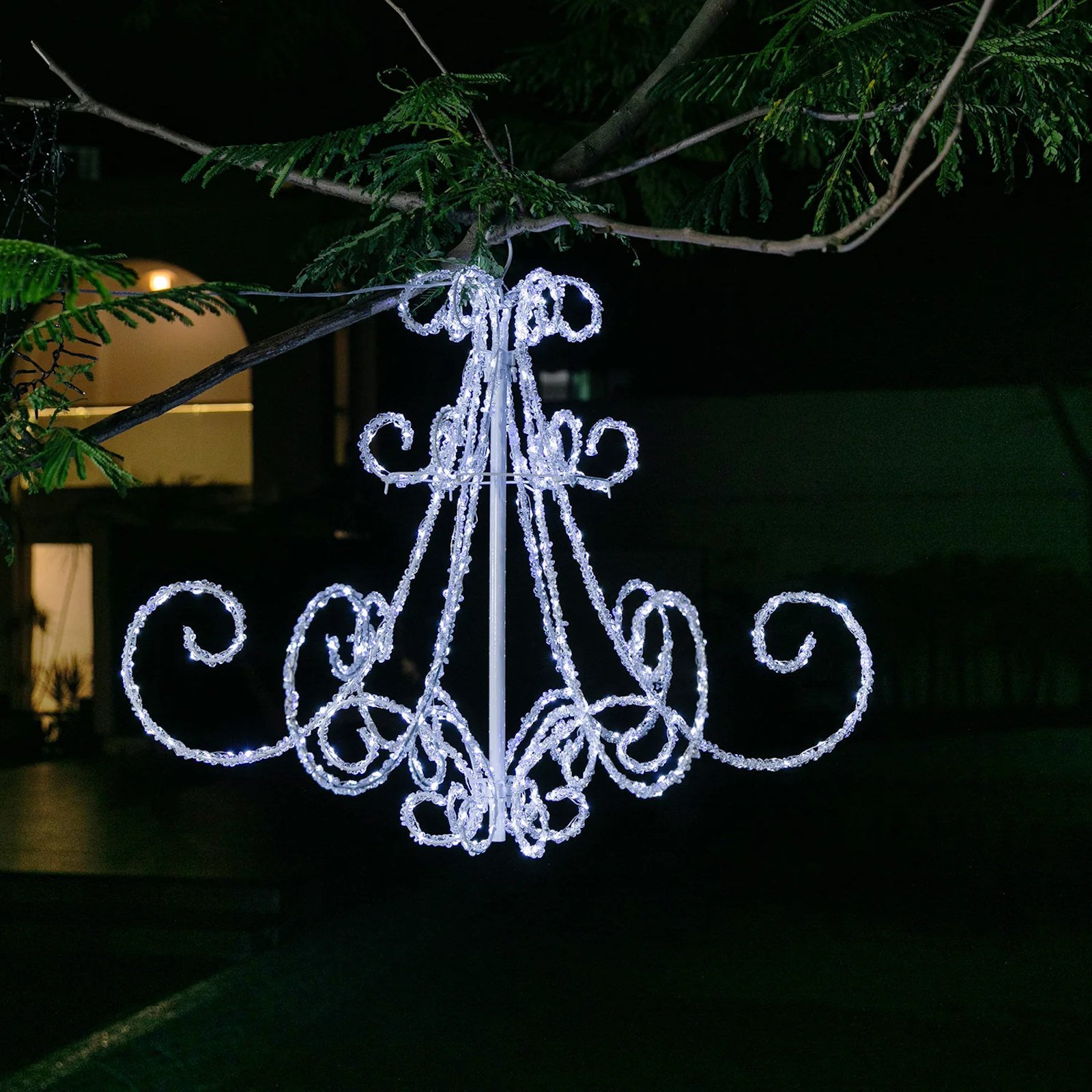Flashing LED Acrylic Chandelier Light Cool White 75cm