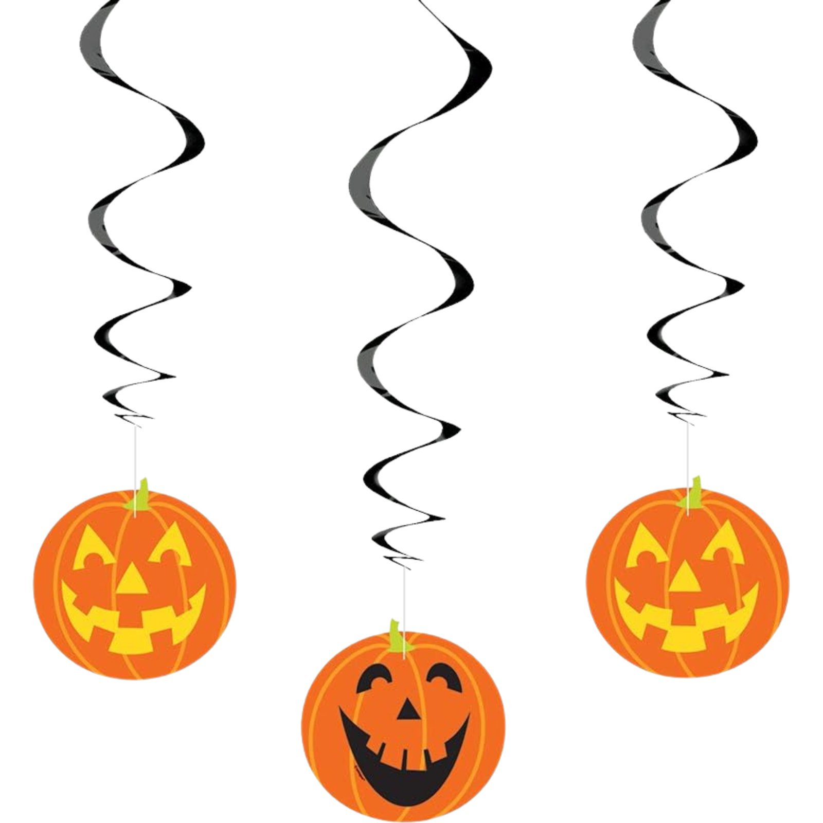 Halloween Pumpkin Swirl Decorations (Pack of 3) 