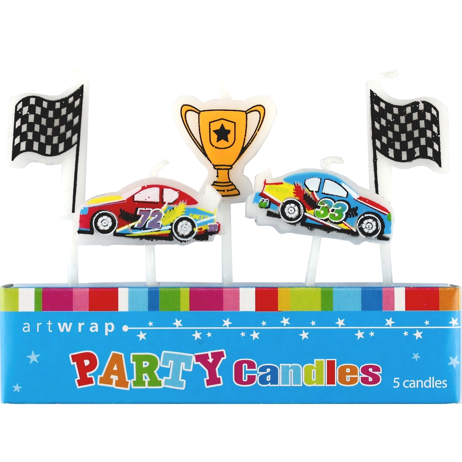 Race Car Mini Candles (Set of 5)