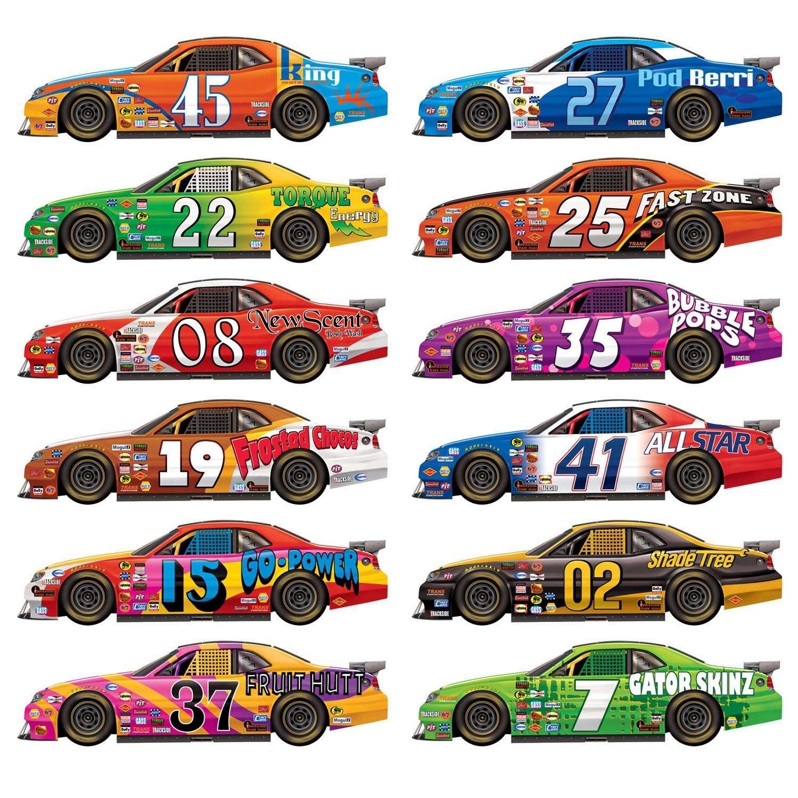 Racing Car Wall Props (Pack of 12)