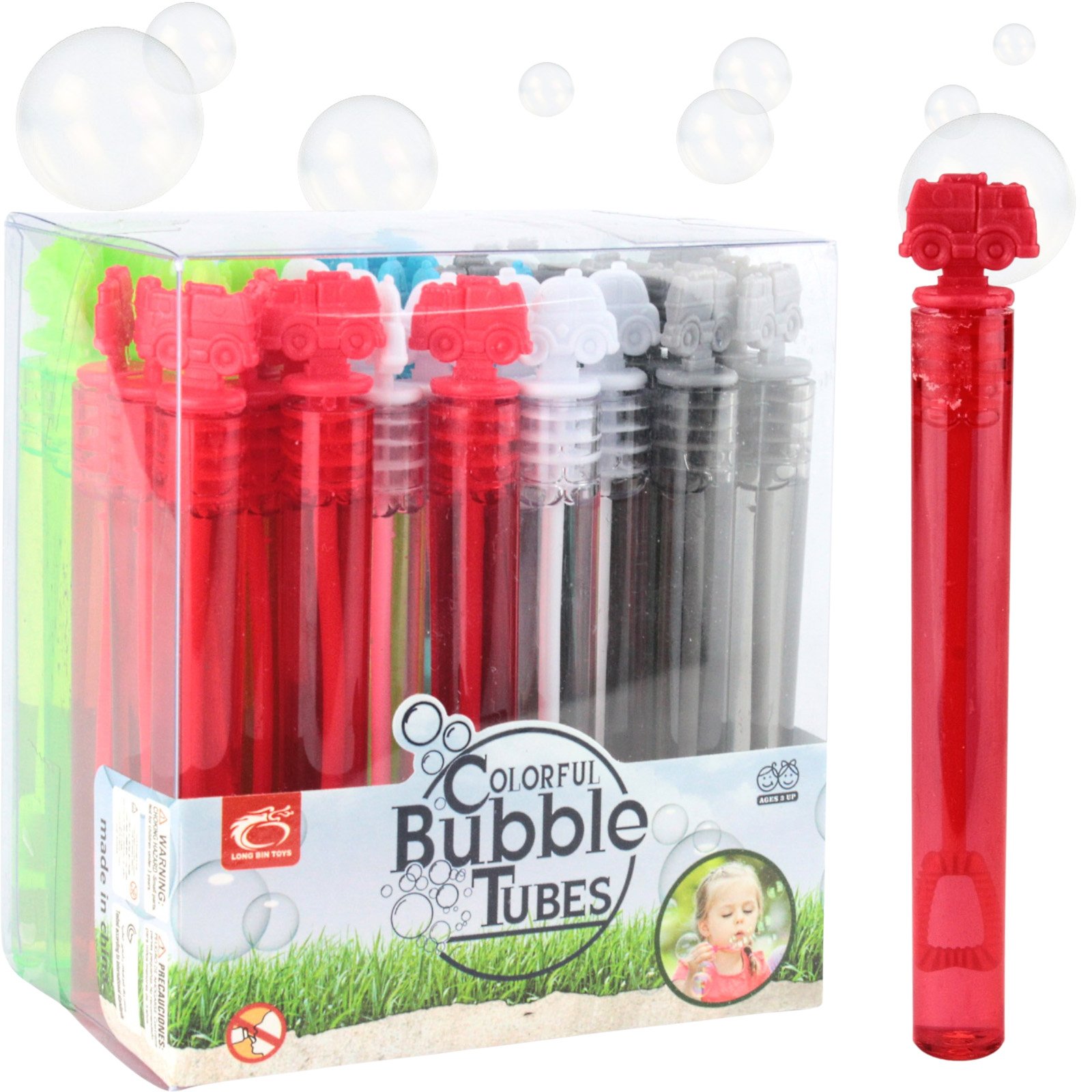 48Pcs Transport Trucks & Cars Mini Bubble Tubes