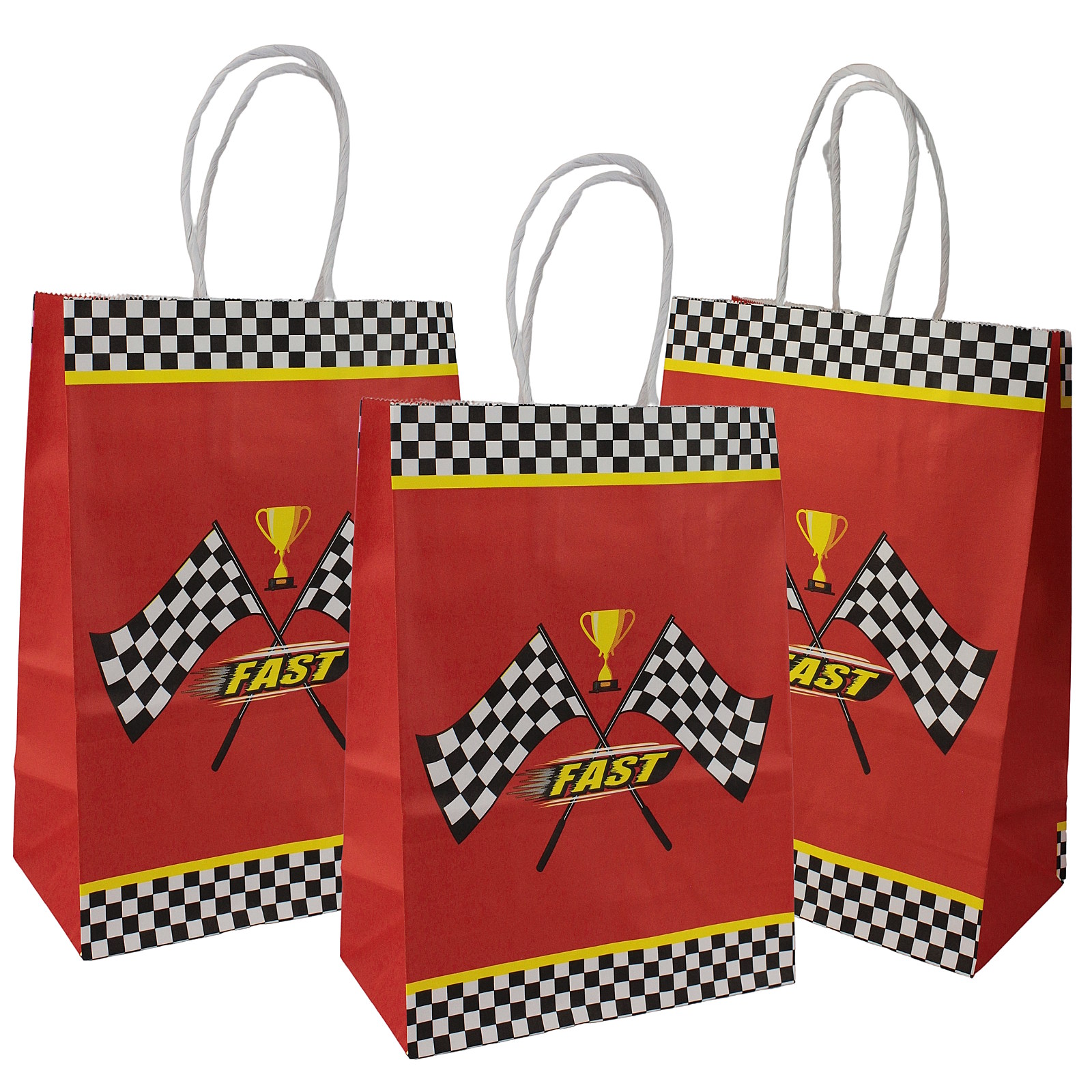 Racing Paper Gift Bags (Pack of 12)