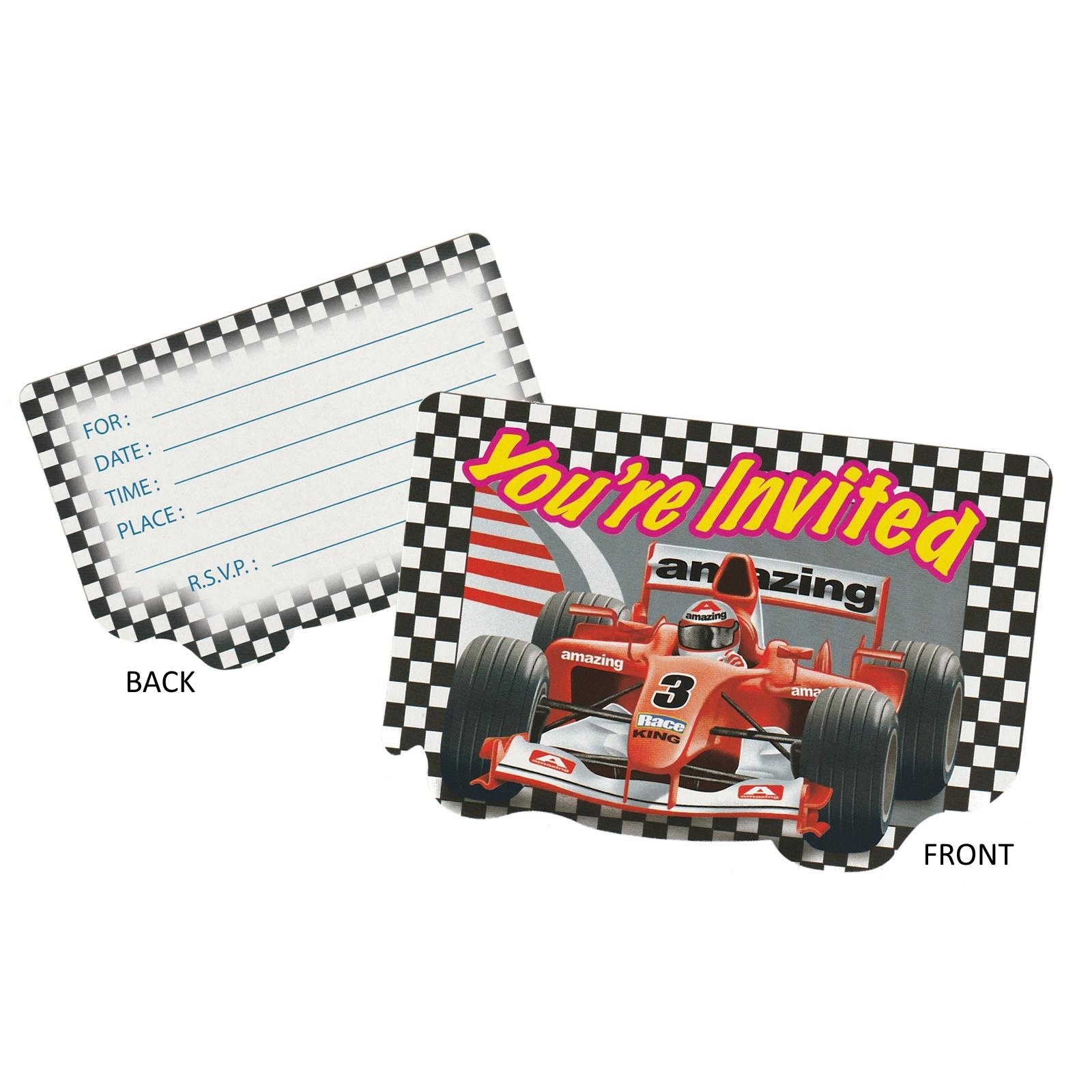 F1 Racing Car Party Invitations (Pack of 6)