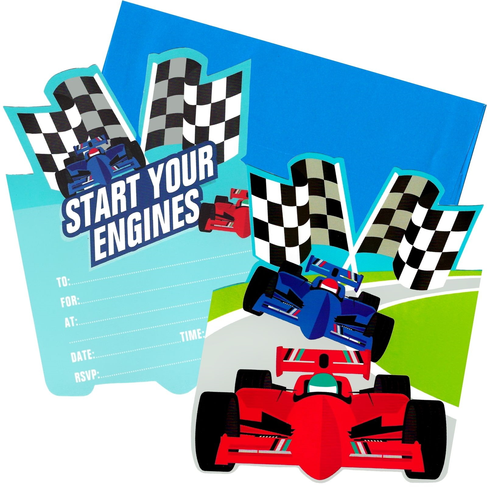 Racing Car Invitations (Pack of 8)