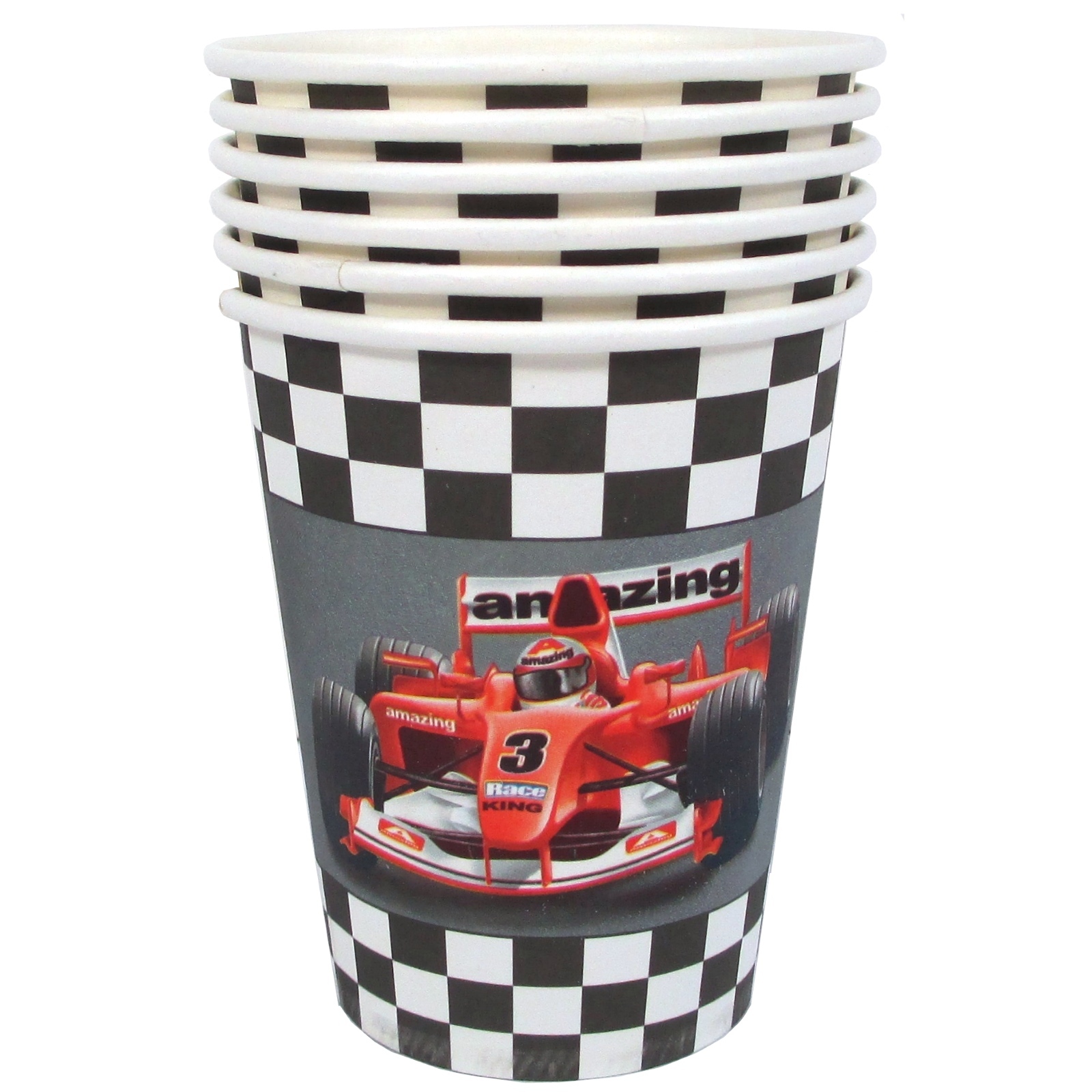 F1 Racing Car Paper Cups (Pack of 6)