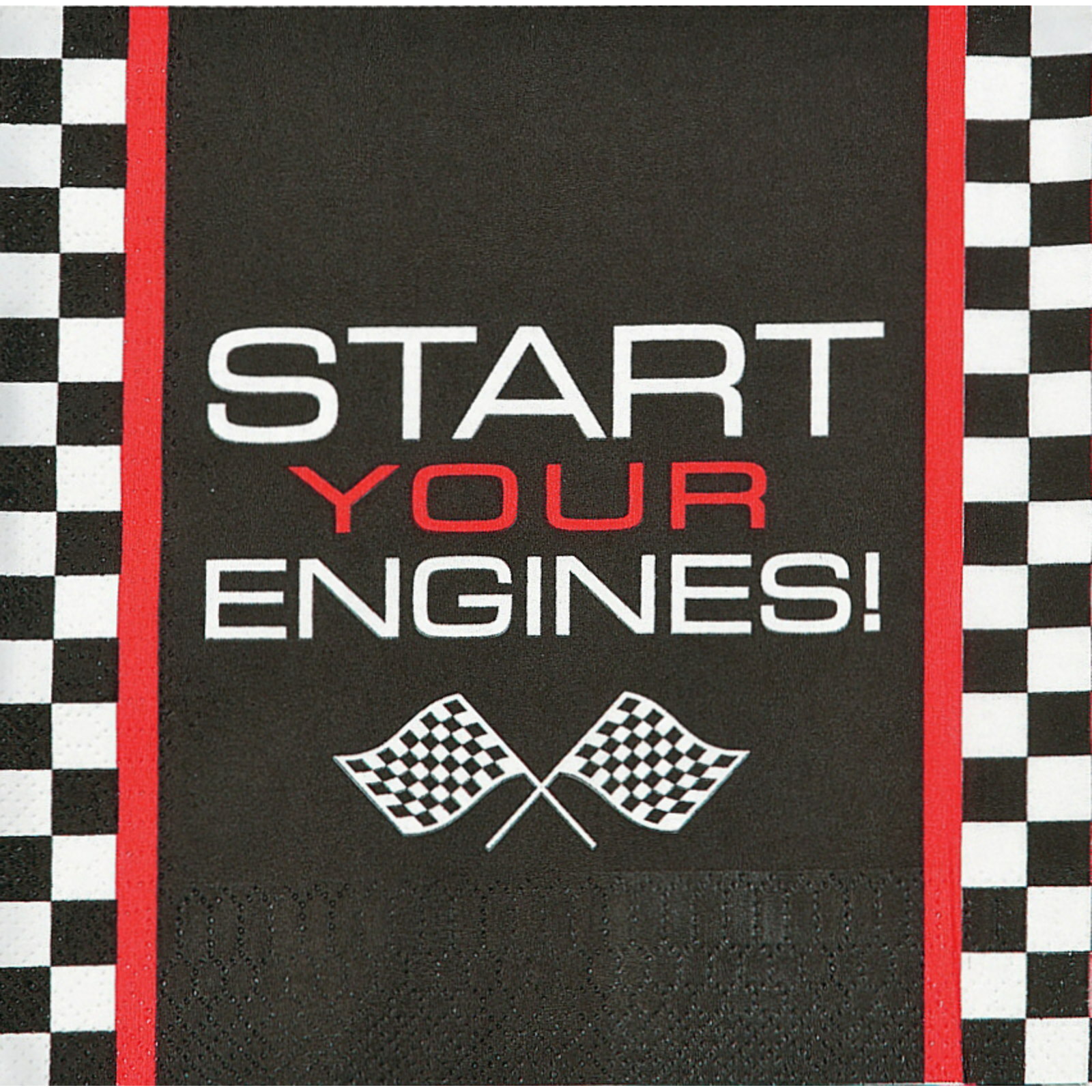 Race Car Checkered Flag Large Napkins / Serviettes (Pack of 16)