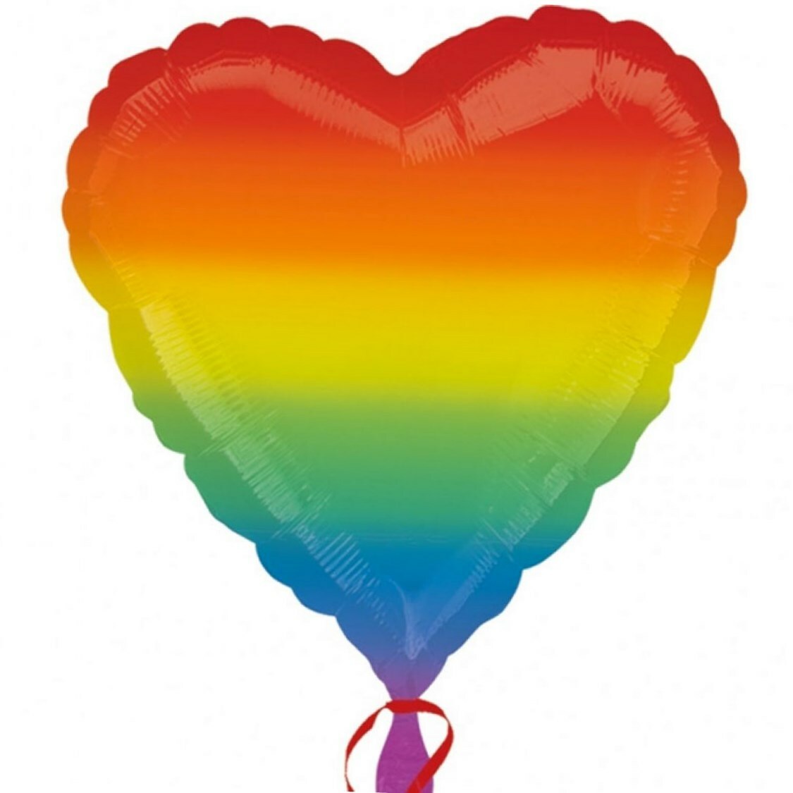 Rainbow Heart Shaped Helium Balloon