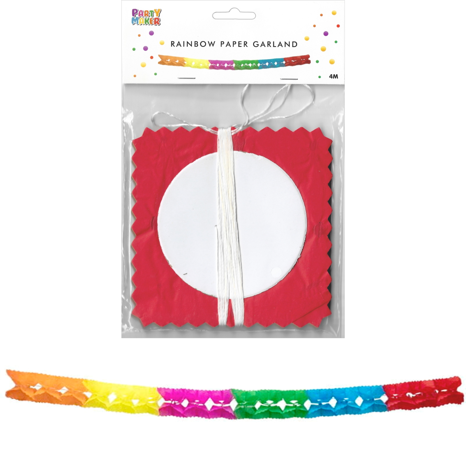 Rainbow Tissue Paper Garland Banner (4m)