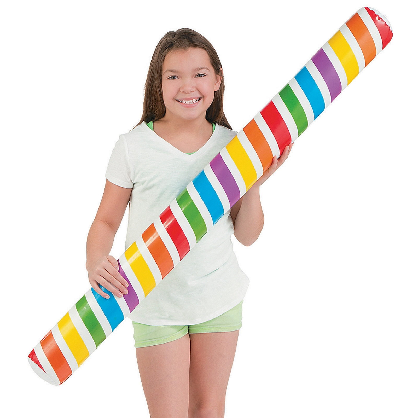 Inflatable Rainbow Pool Noodles (Pack of 6)