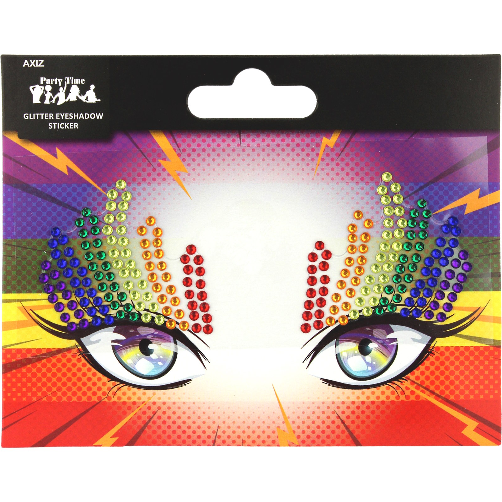 Rainbow Diamante Stick On Face Jewels