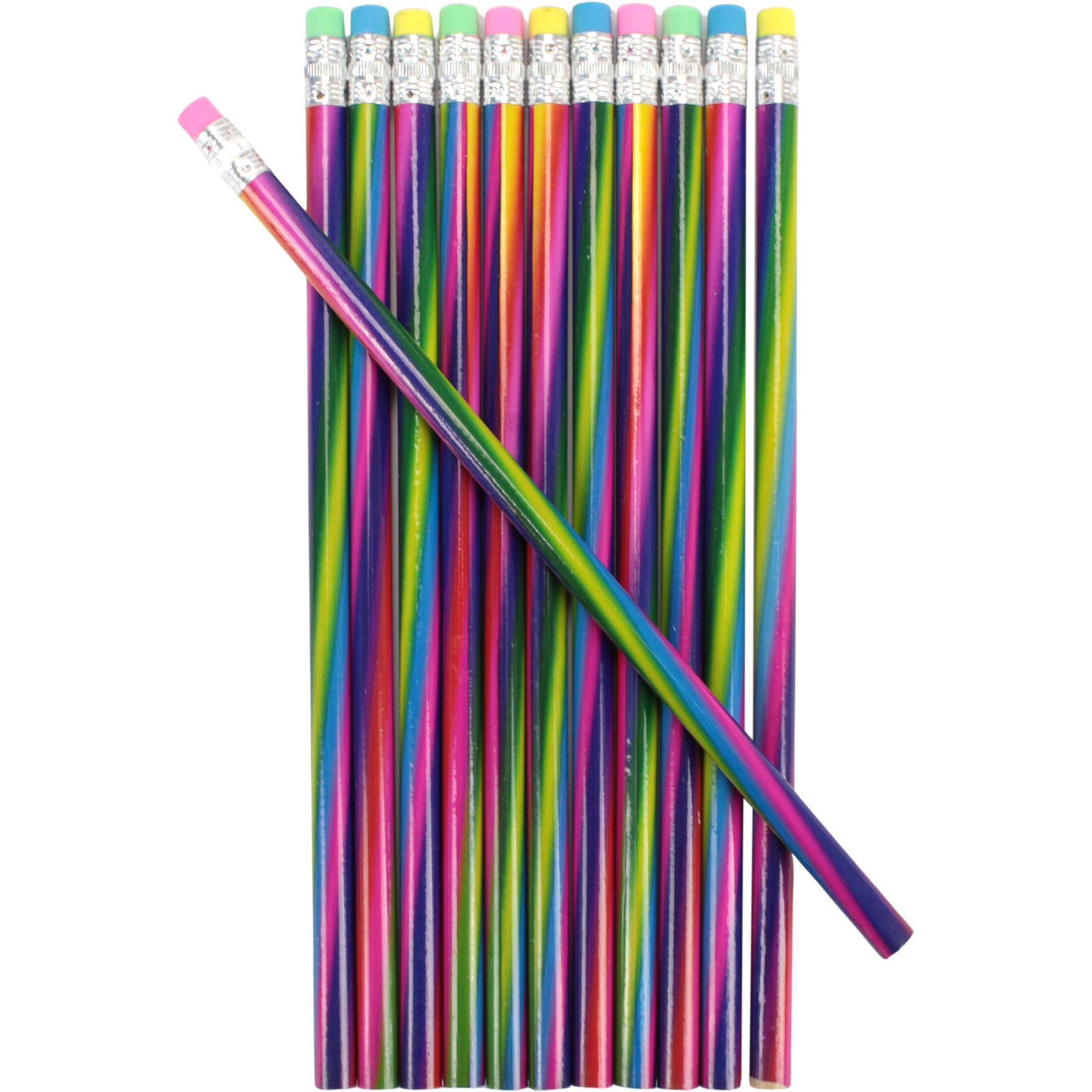 Assorted Rainbow Lead Pencils (Pack of 12) 