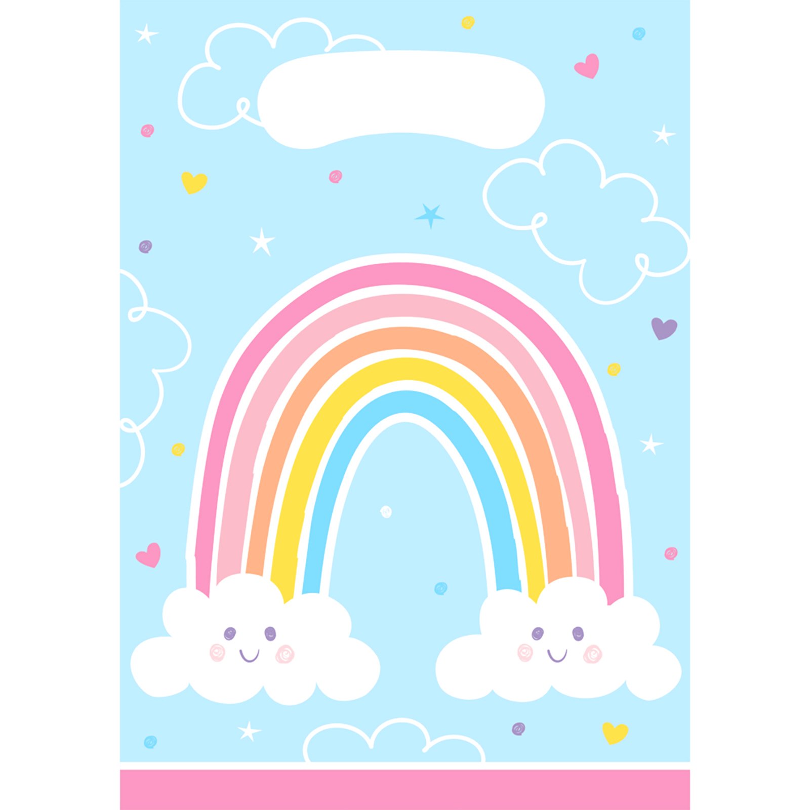 Happy Rainbow Plastic Lolly/Treat Bags (Pack of 8)