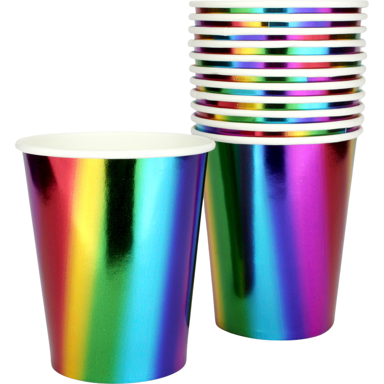 Metallic Rainbow Paper Cups (Pack of 8)