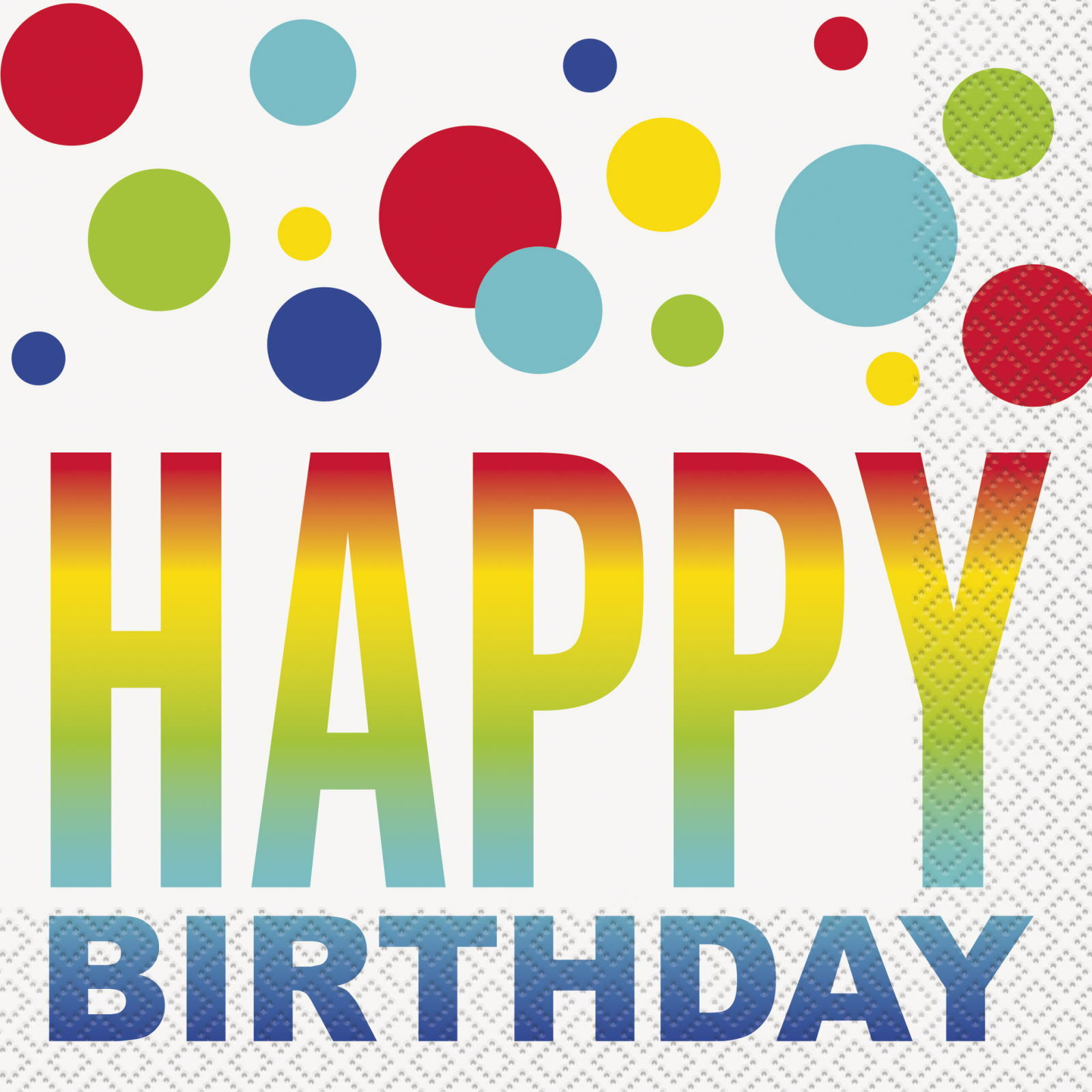 Rainbow Spots Happy Birthday Large Paper Napkins (Pack of 16)