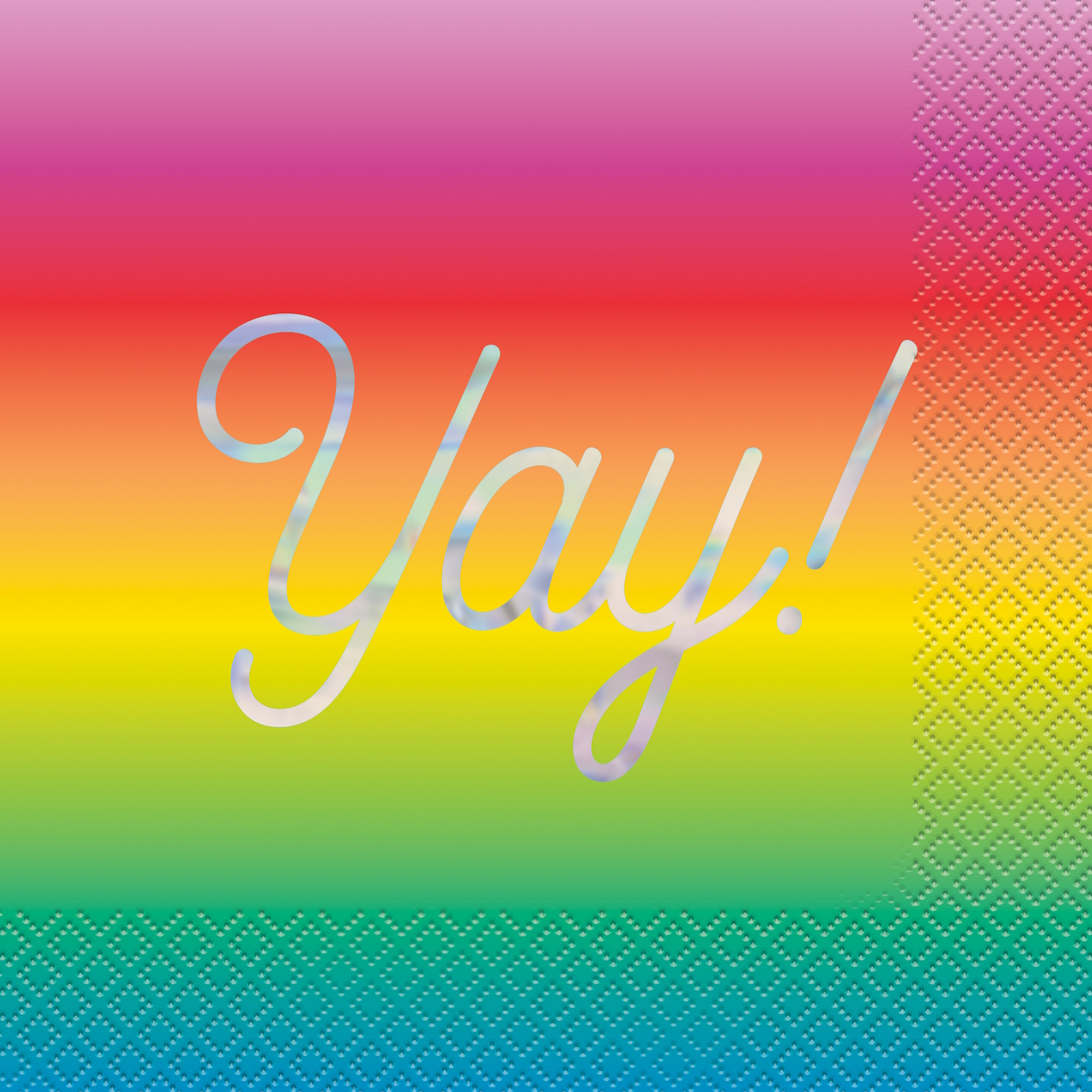 Yay! Rainbow Vibes Large Napkins / Serviettes (Pack of 16) 