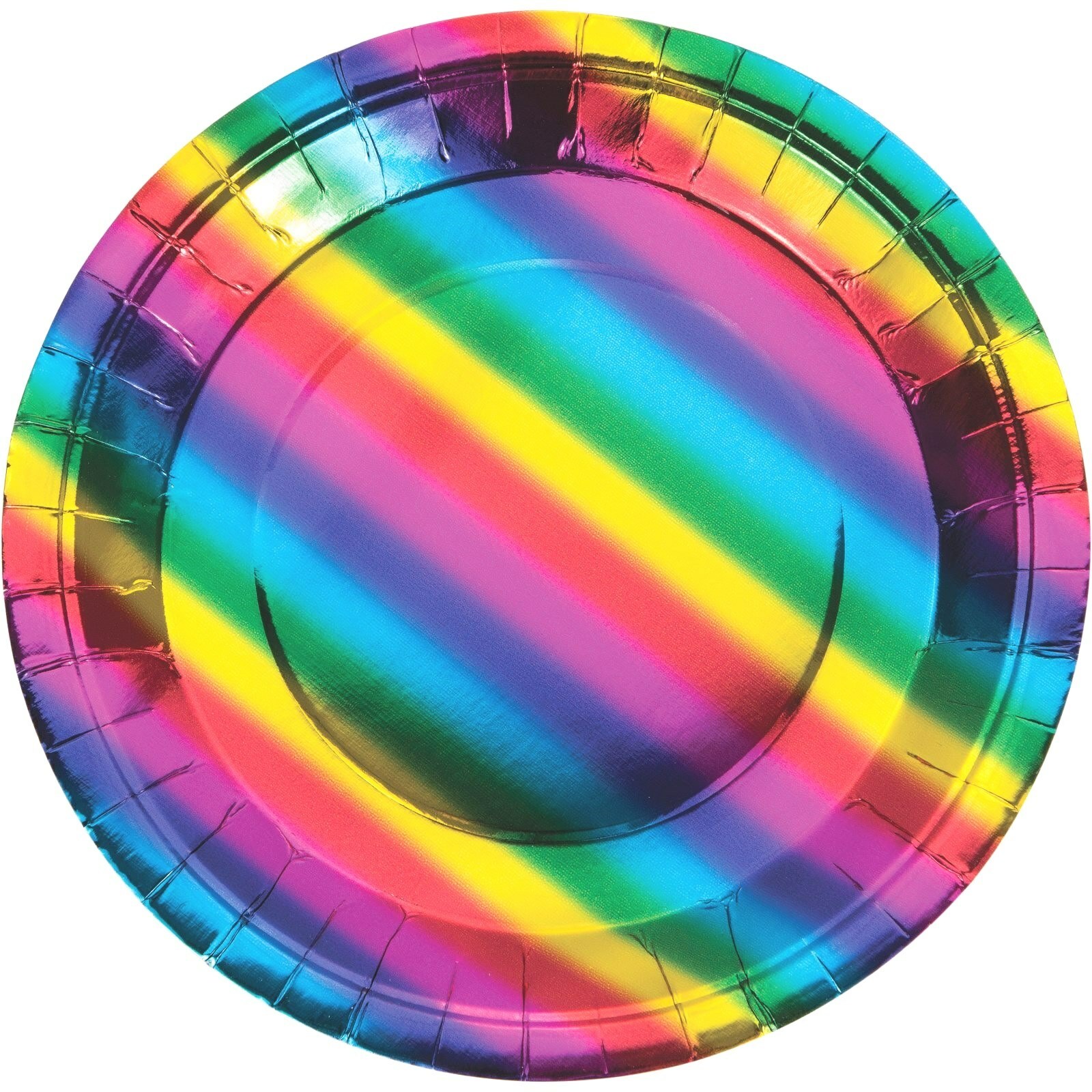Rainbow Foil Large Paper Plates (Pack of 8)