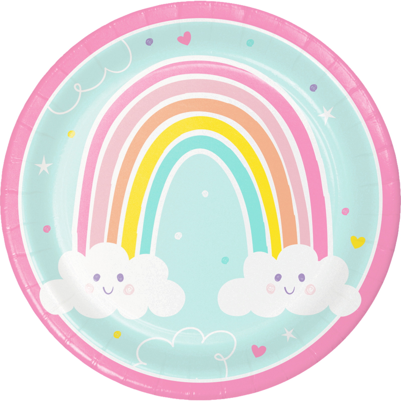 Happy Rainbow Large Paper Plates (Pack of 8)