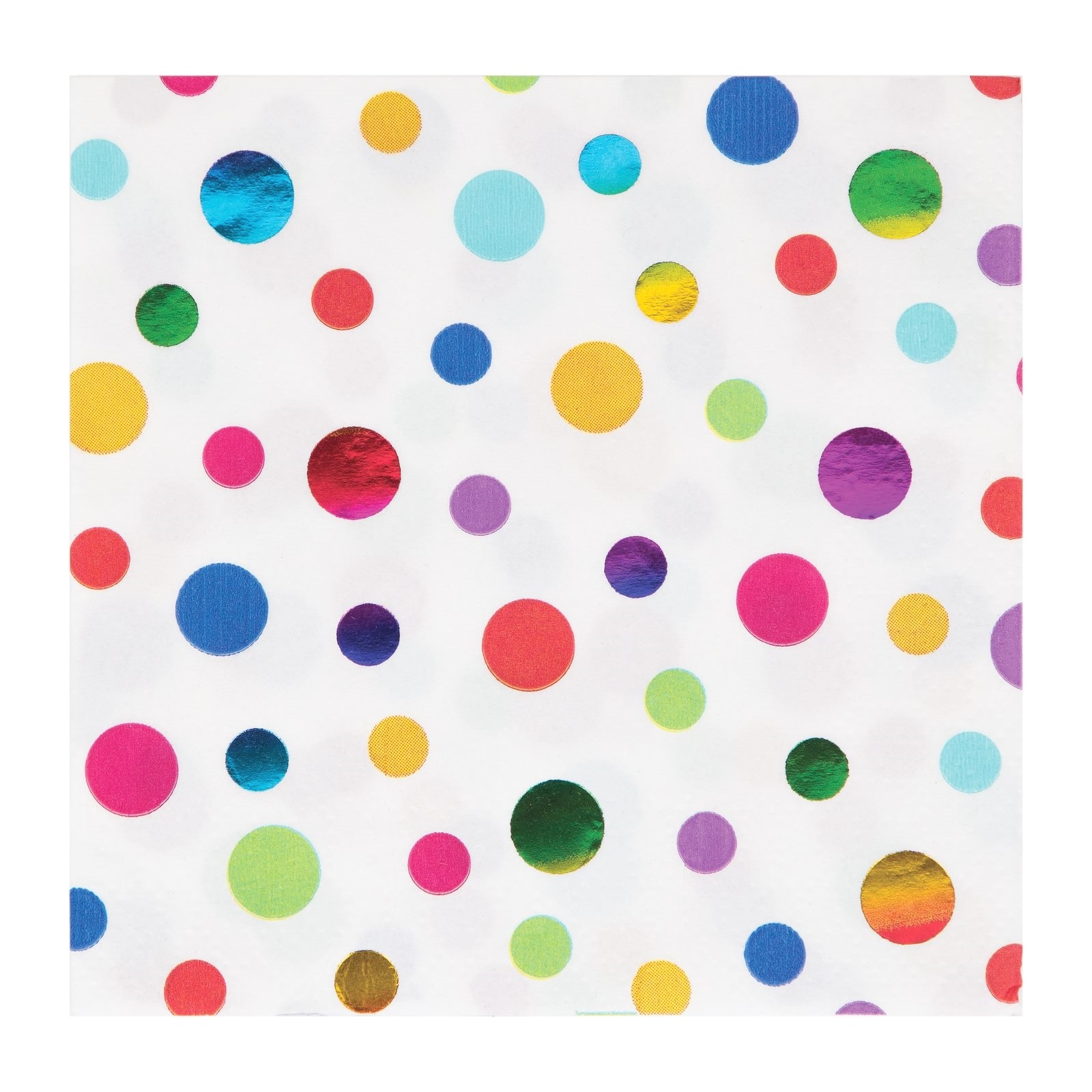 Rainbow Foil Dot Small Napkins (Pack of 16)
