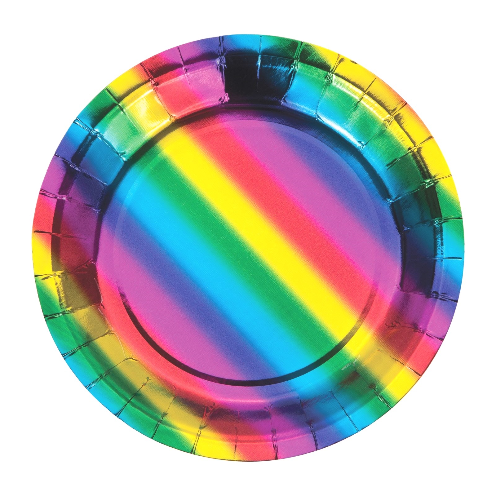Rainbow Foil Small Paper Plates (Pack of 8)