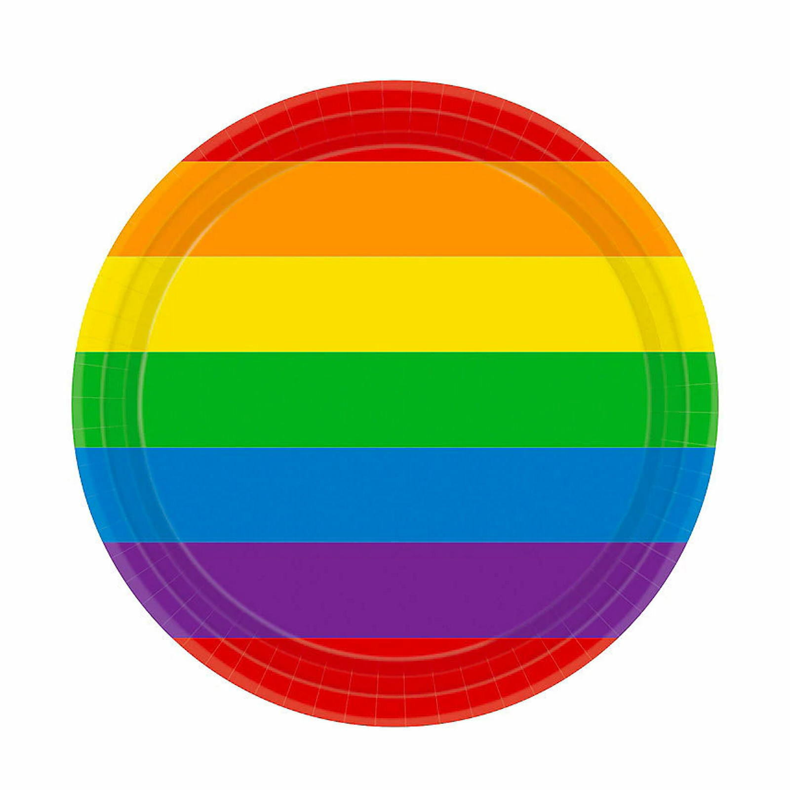Rainbow Stripes Small Paper Plates (Pack of 8)