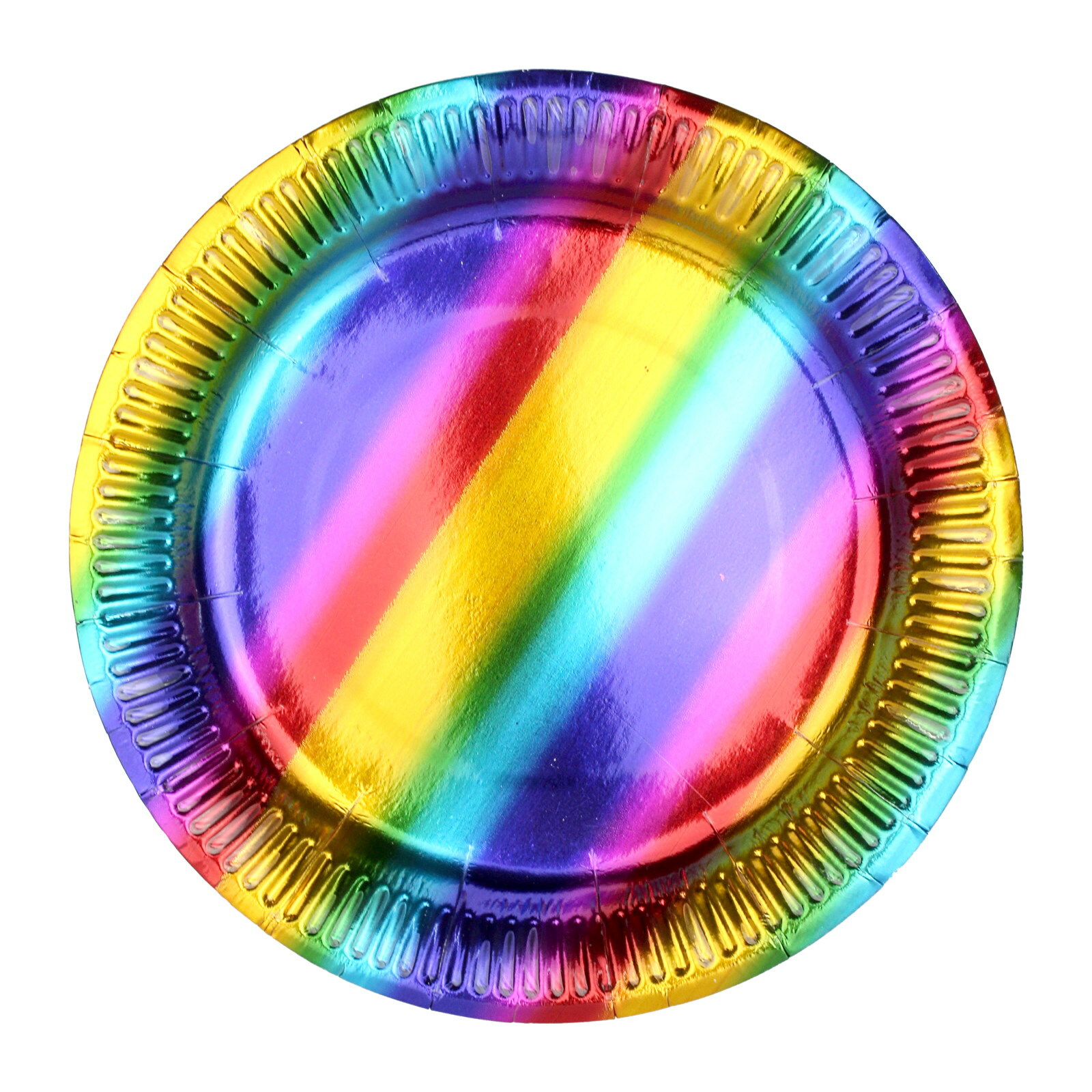 Metallic Rainbow Small Paper Plates (Pack of 12)