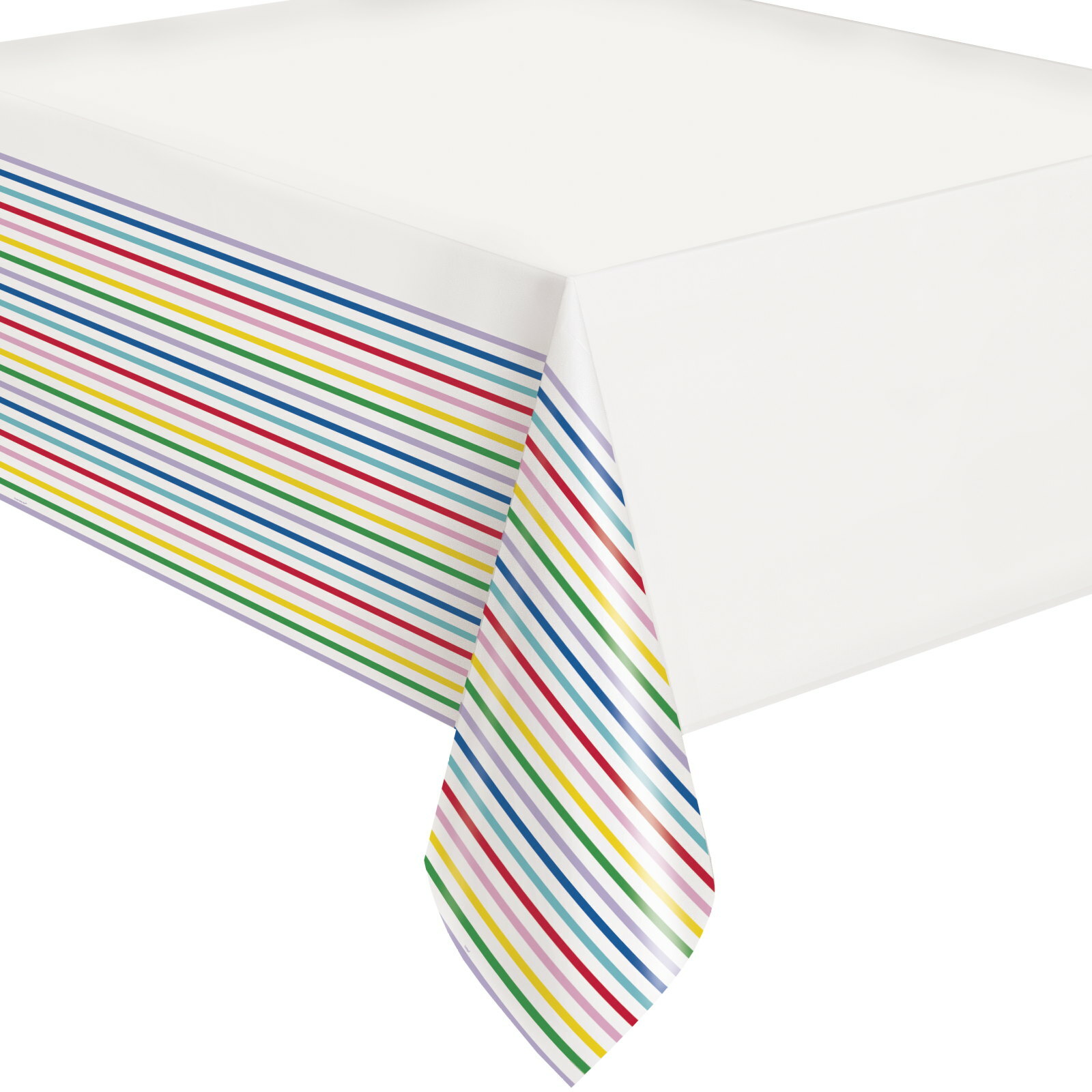 Coloured Striped Plastic Tablecloth