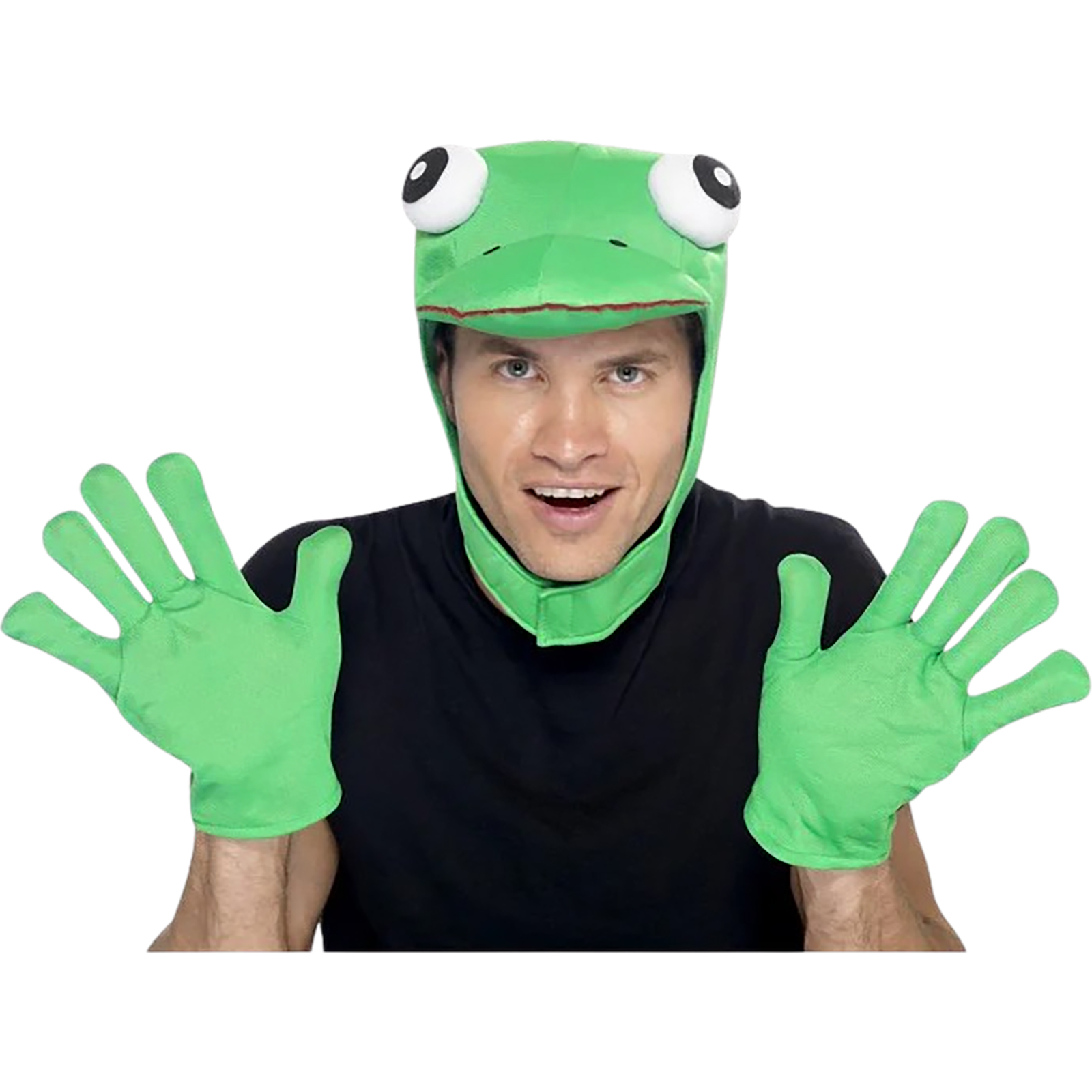 Green Frog Hood and Gloves Costume Kit