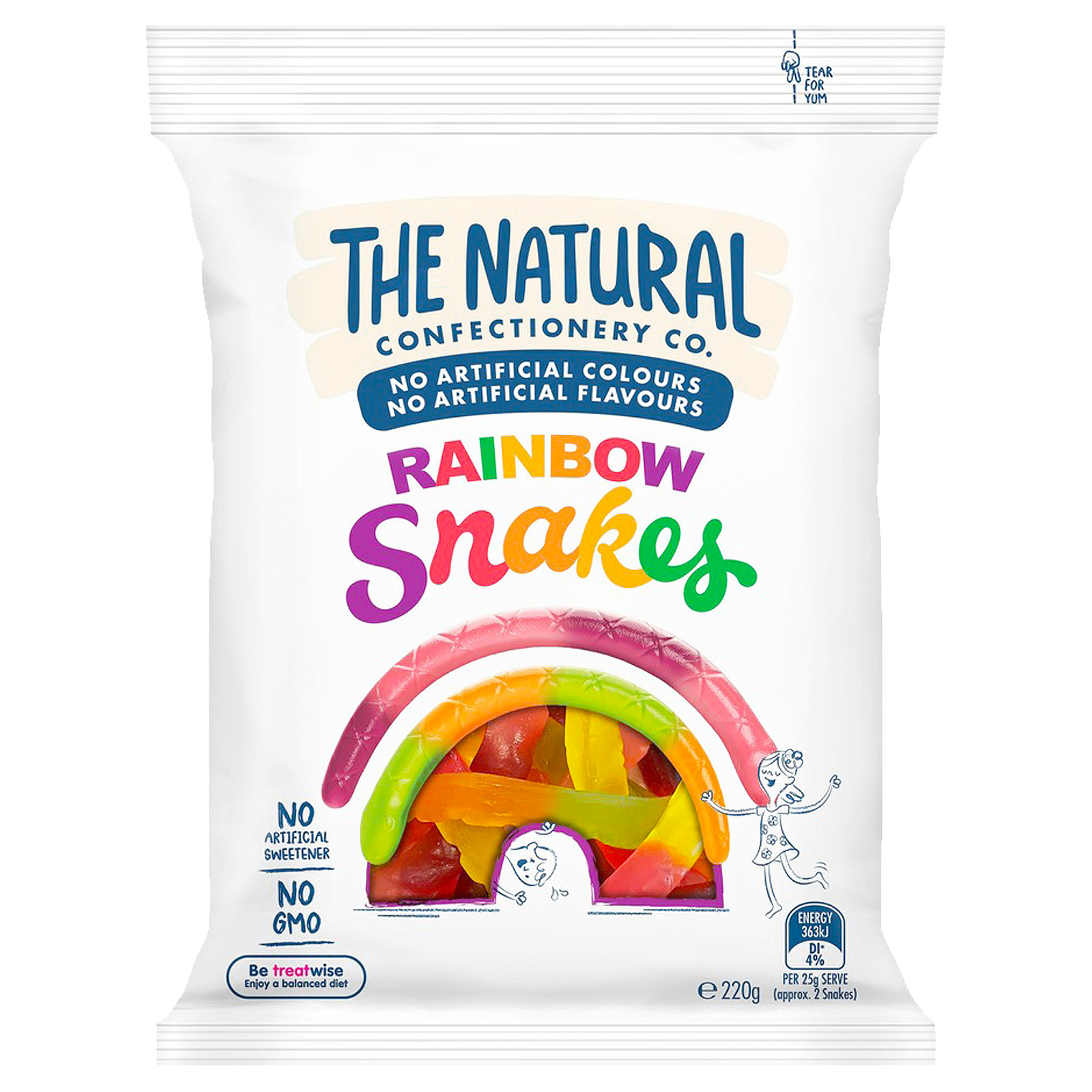 The Natural Confectionery Co. Rainbow Snakes (220g)