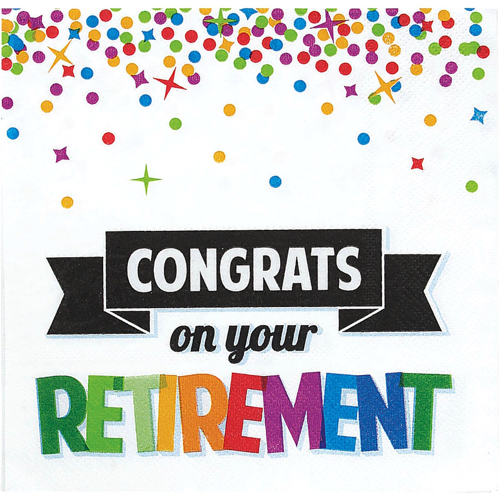 Congrats on your Retirement Large Napkins / Serviettes (Pack of 16) 