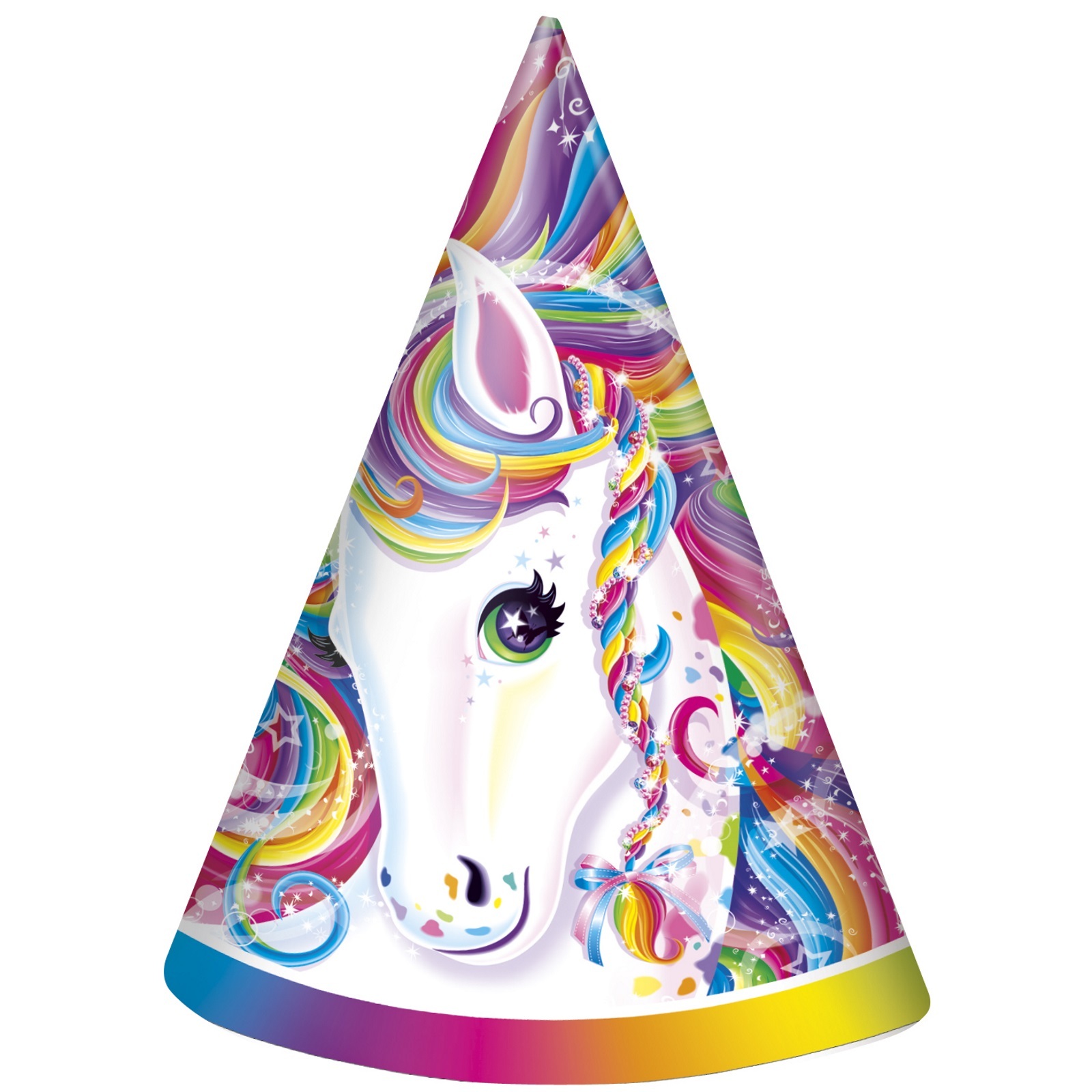Rainbow Majesty Pony Party Hats (Pack of 8)