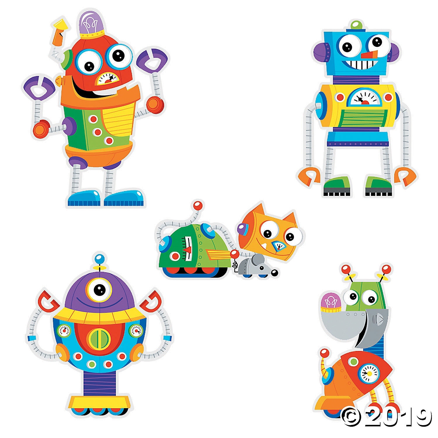 Robot Party Cutouts (Pack of 6)