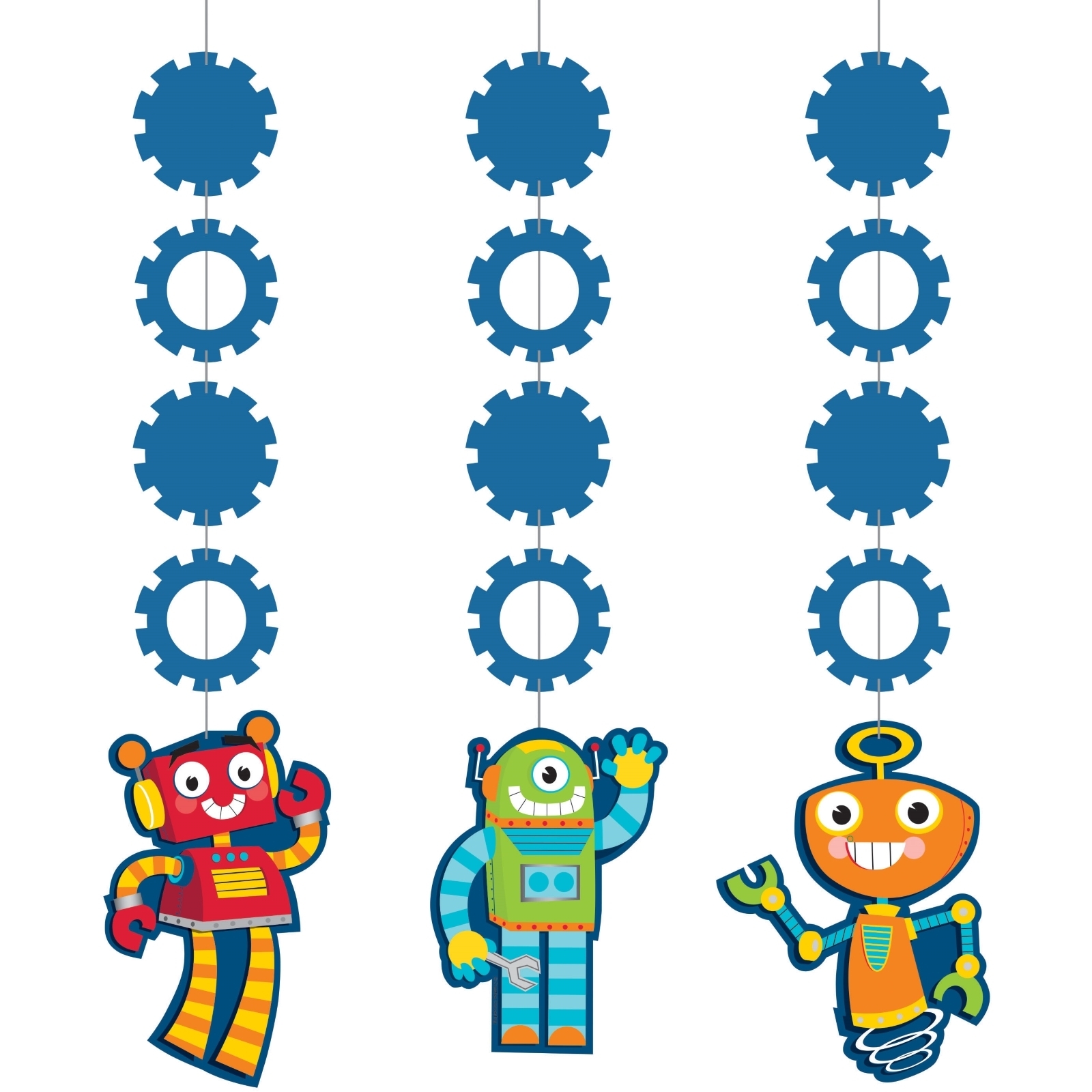 Robots Hanging Decorations (Pack of 3)
