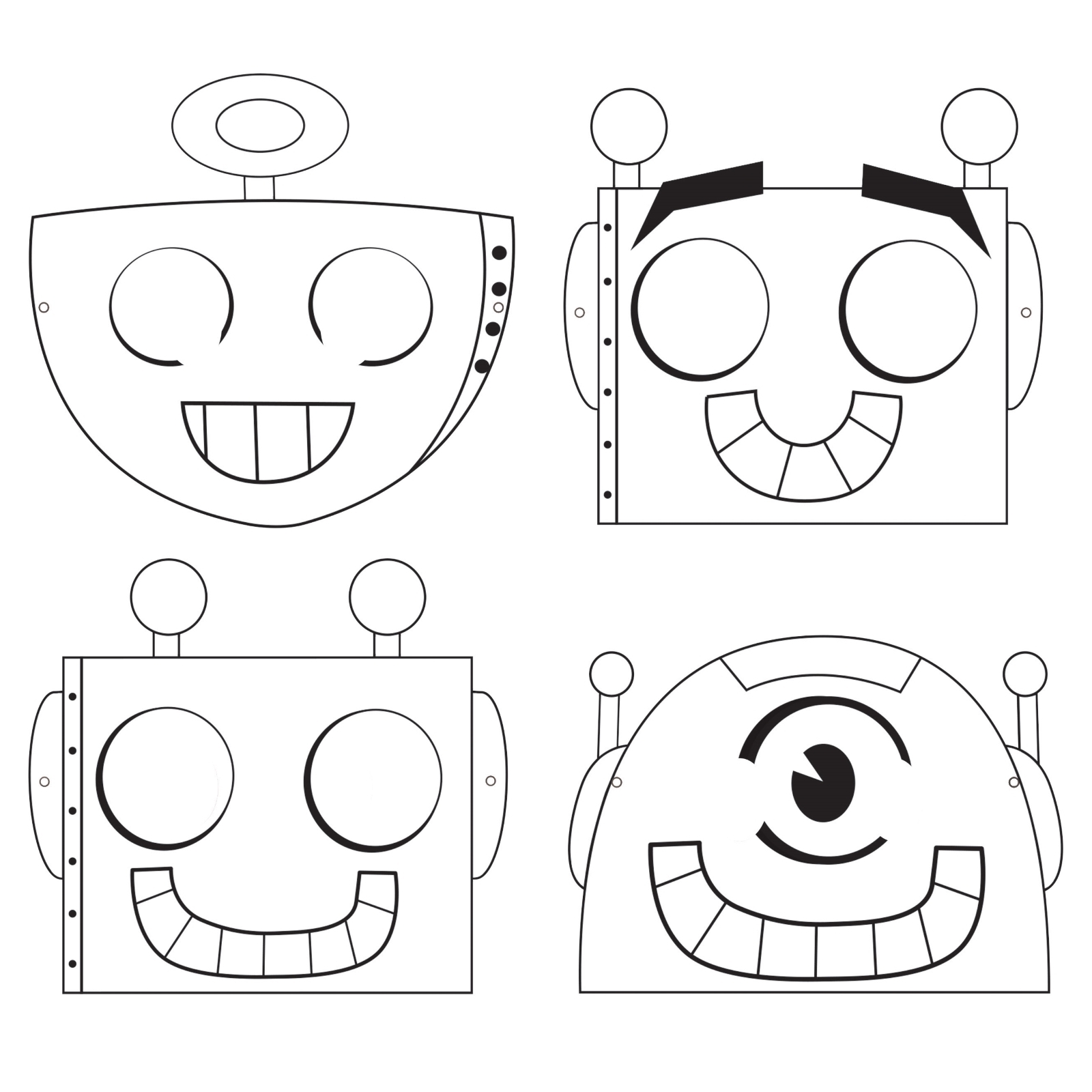 Robots Paper Masks (Pack of 12)