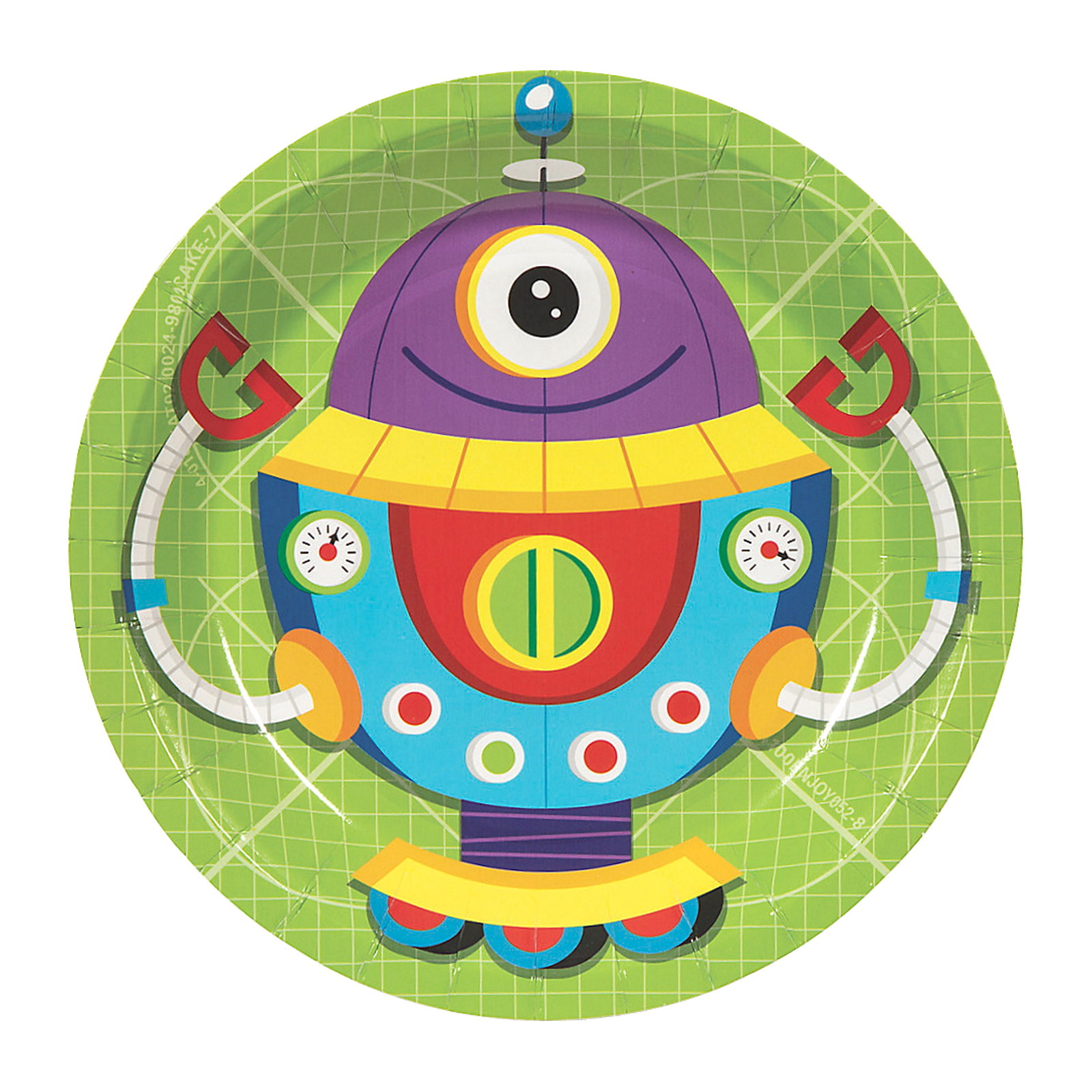 Robot Party Small Paper Plates (Pack of 8)