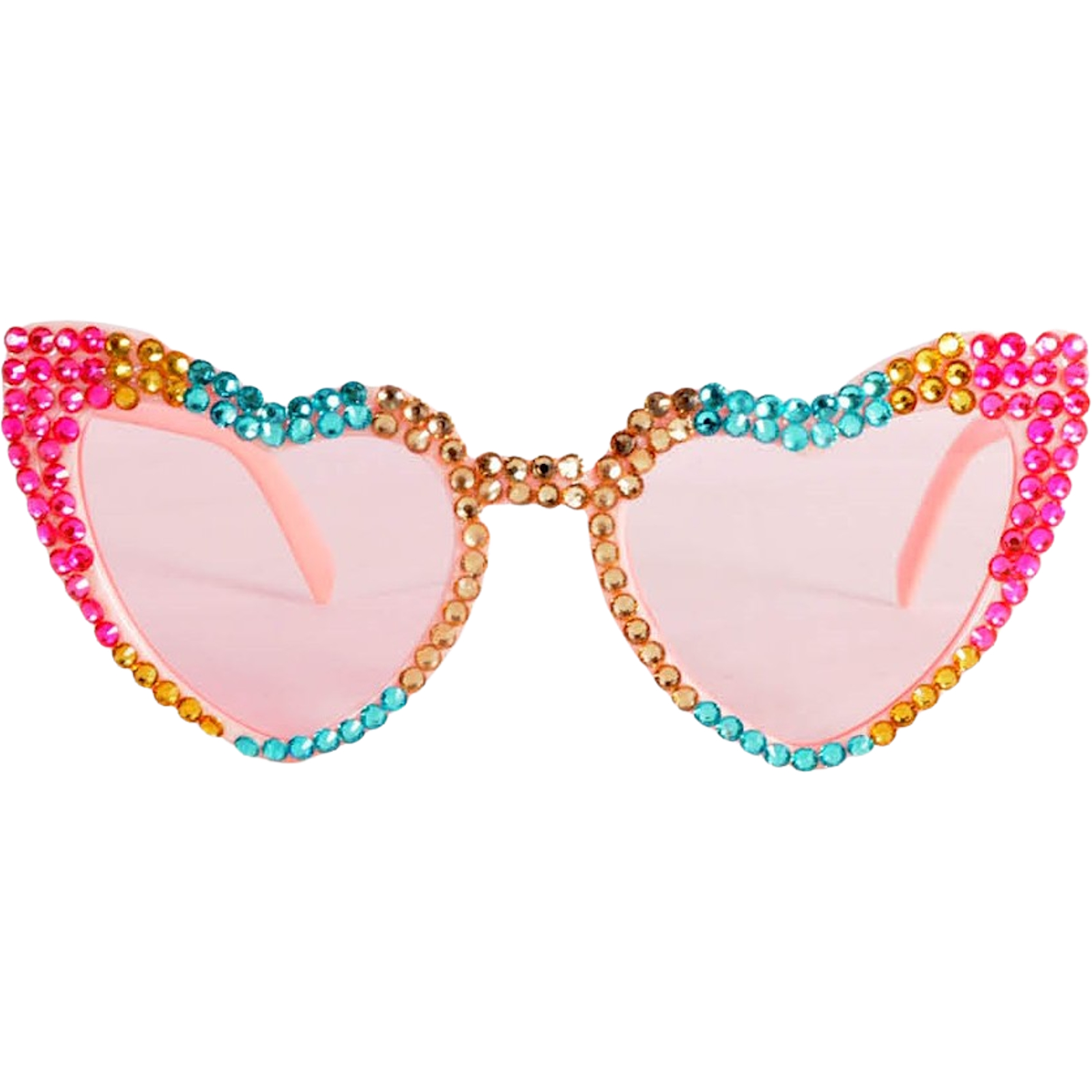 Colourful Diamante Heart Party Glasses